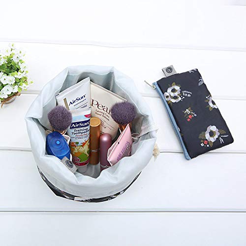Travel Makeup Bag Organizer with Pouch & PVC Brush Bag for Women - Hanging Toiletry Storage for Travel