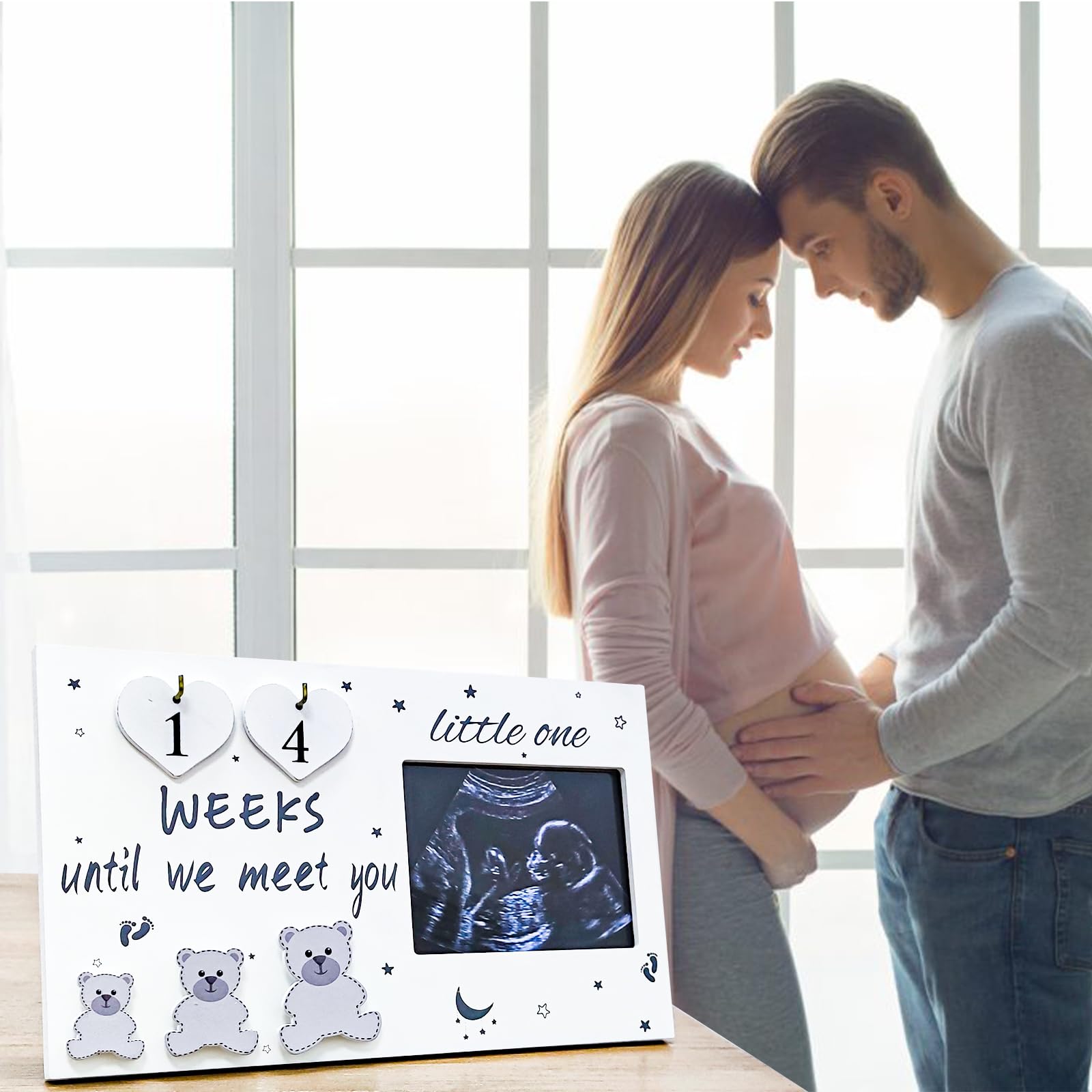 OurWarm Ultrasound Picture Frames - Baby Countdown Weeks & Announcement Sign - Perfect Gift for Expecting Moms