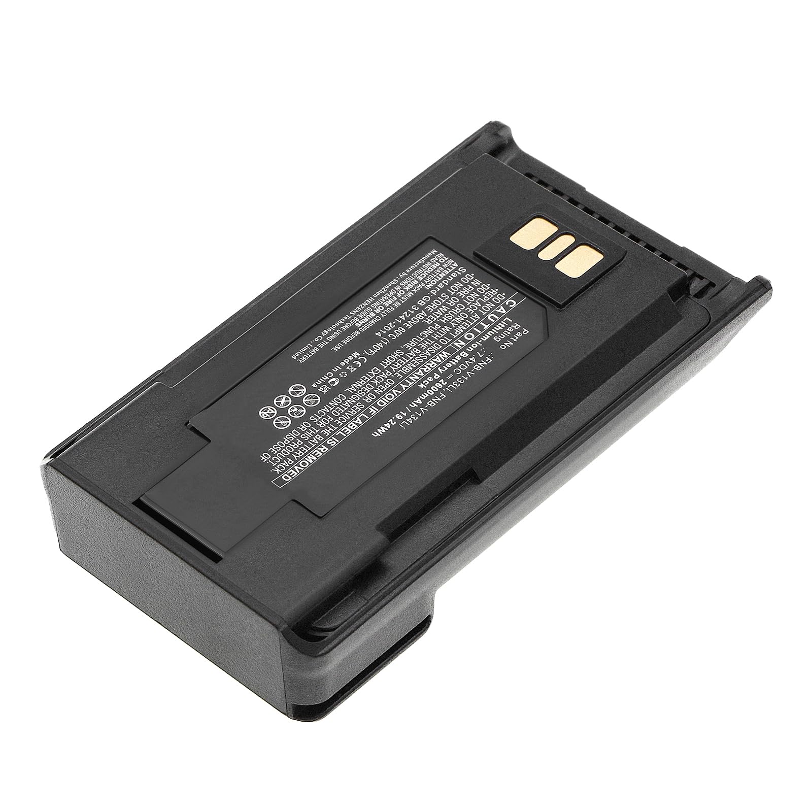 Synergy Digital 2-Way Radio Li-ion Battery 2600mAh 7.4V - Compatible with YAESU VX-260 & Motorola FNB-V133Li Replacement - High Capacity Long Lasting Power for Walkie Talkies - Perfect for Outdoor Adventures, Construction Sites & Emergency Communication