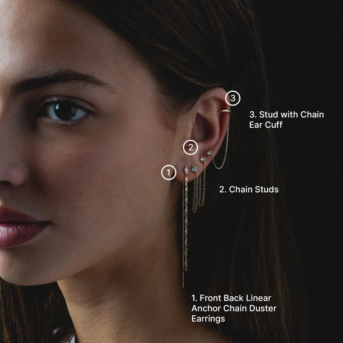 Stylish Front Back Linear Anchor Chain Duster Earrings for Women - Perfect for Casual Wear, Parties & Special Occasions