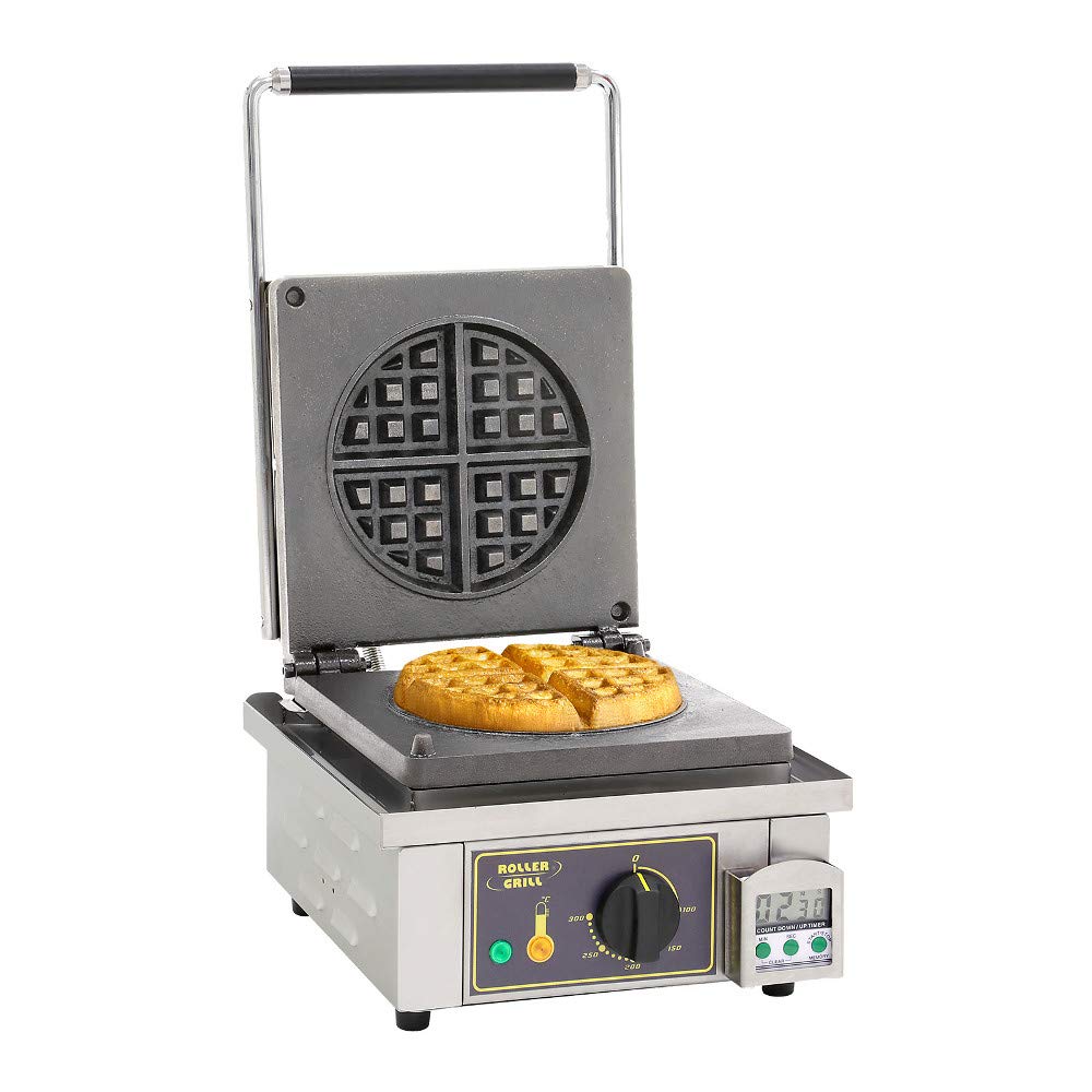 GES75/1 Sodir Classic Belgian Waffle Maker with Removable Cast Iron Plates - 120V Electric Waffle Iron for Perfect Homemade Breakfast, Brunch & Desserts