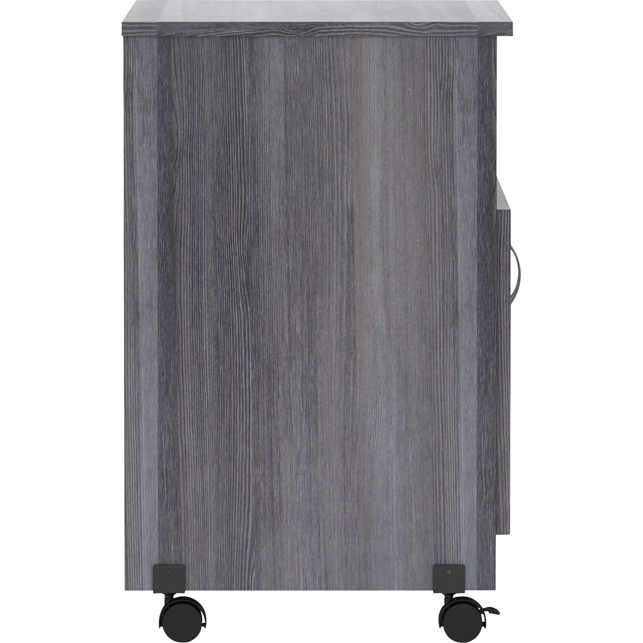 Lorell LLR69627 Deluxe Mobile Machine Stand - Heavy Duty Adjustable Rolling Cart for Printers, Scanners & Office Equipment, Weathered Charcoal - Perfect for Home Office & Commercial Workspaces