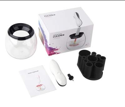 Automatic Electric Makeup Brush Cleaner & Dryer Set - Gold | 1 Set with Rotation Cleaning Machine for Makeup Brushes | Perfect for Home, Salon & Travel Use
