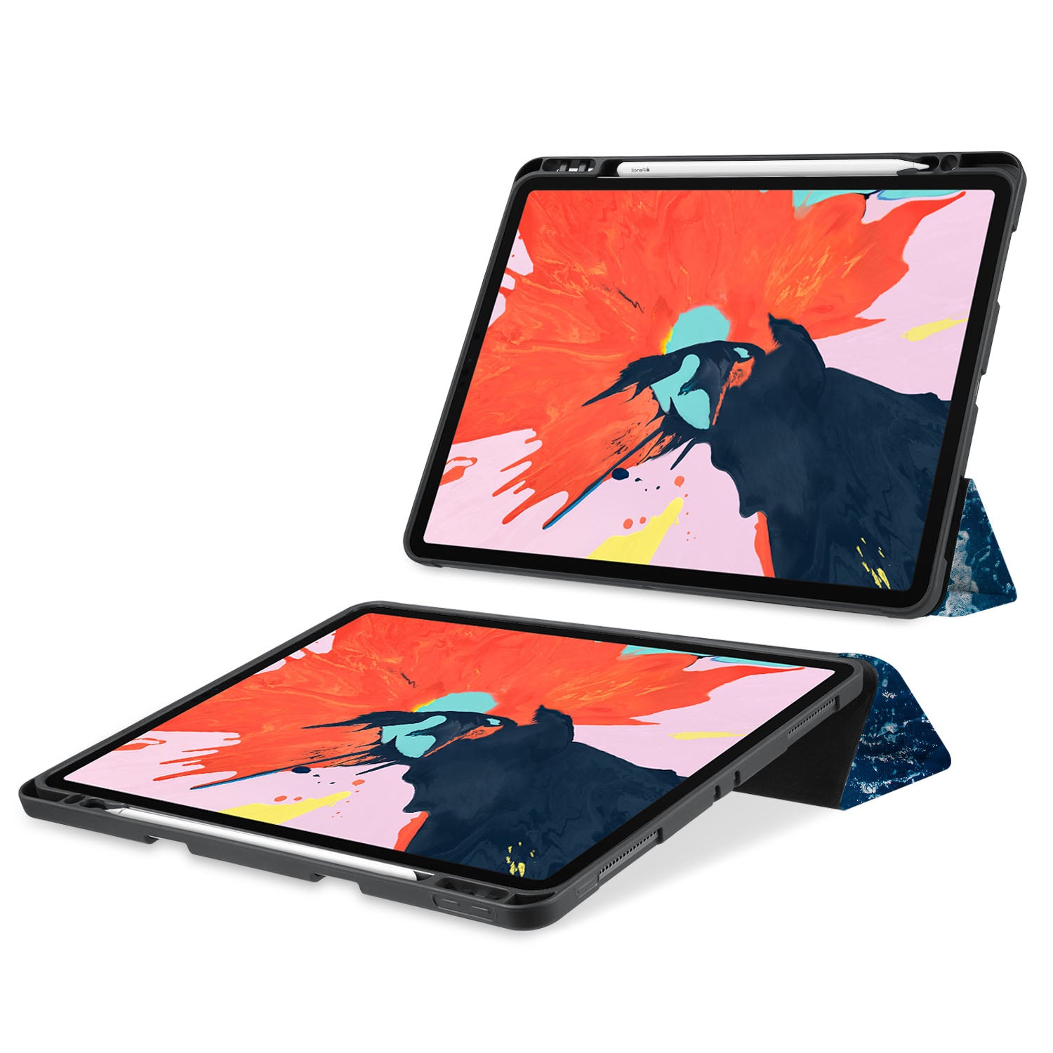 Premium iPad Trifold Case with Ocean Design - Slim Protective Cover for iPad Air/Pro (6th-10th Gen) - Perfect for Work, Travel & Home Use