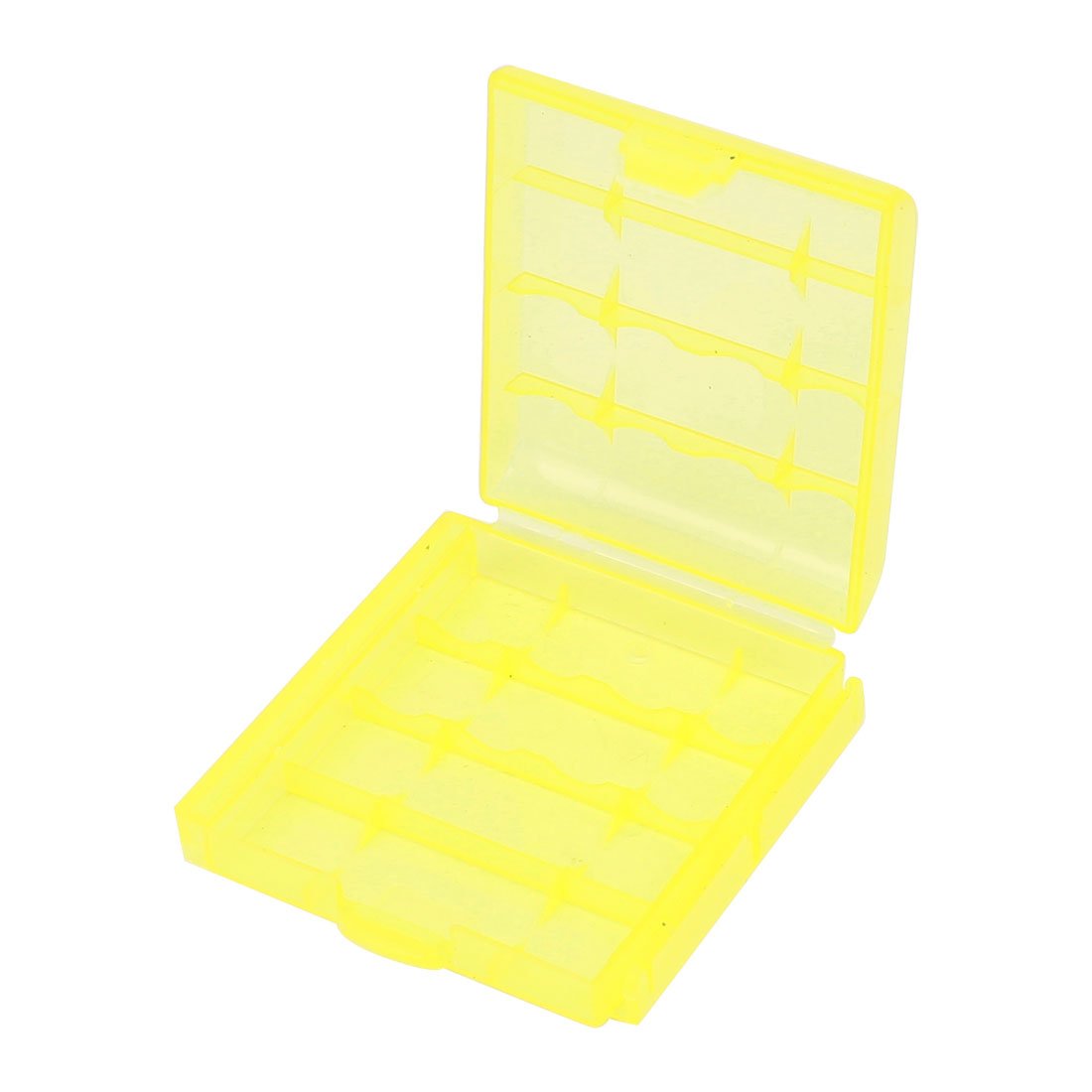 IIVVERR 8-Piece Plastic Battery Storage Case - Portable AA Battery Organizer Box for 4 x 1.5V Batteries (Yellow) - Perfect for Home, Office, Travel & Emergency Kits