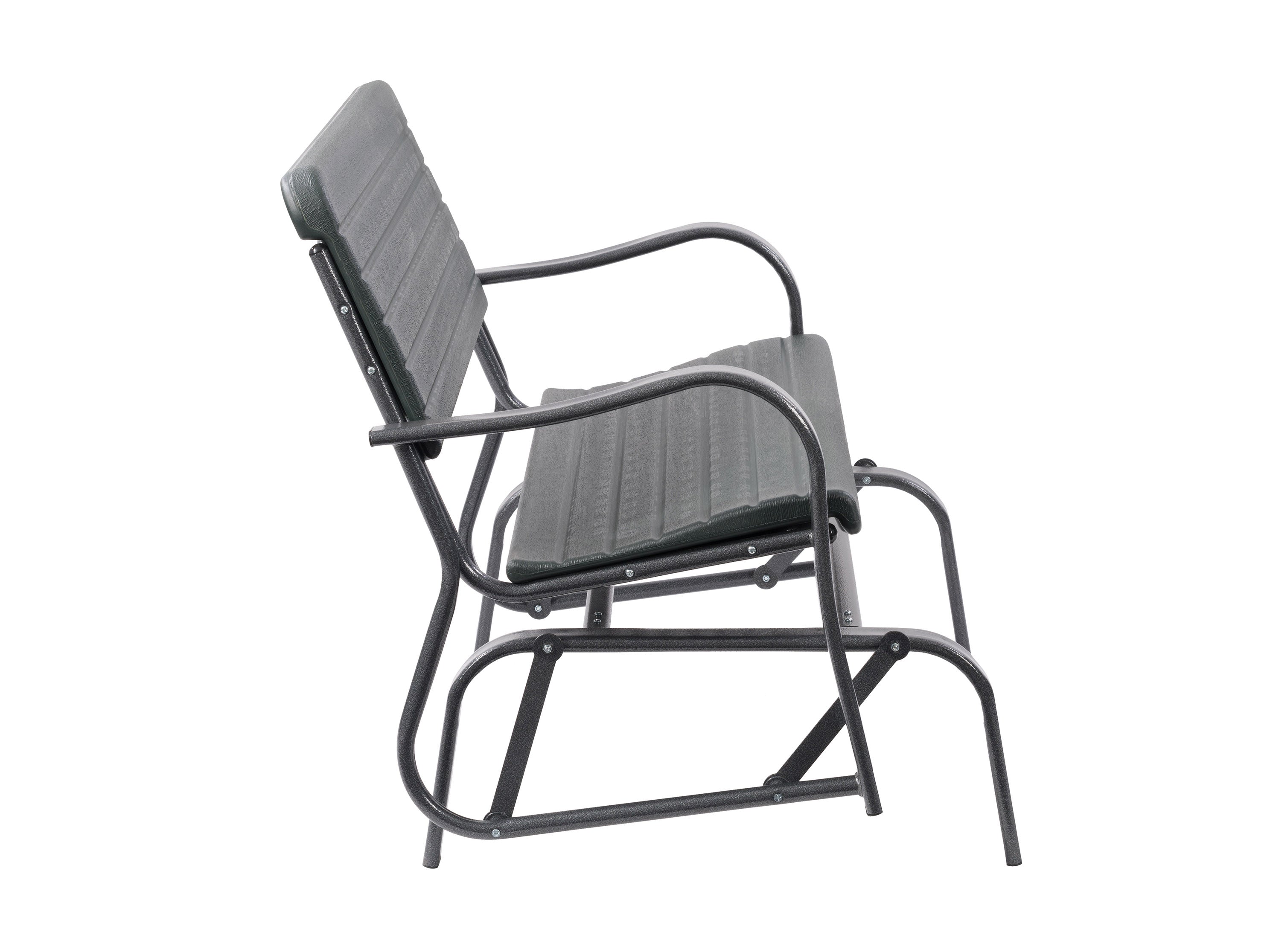 Lakefront Black Patio Gliding Bench - Outdoor Relaxation for Gardens, Decks & Backyards