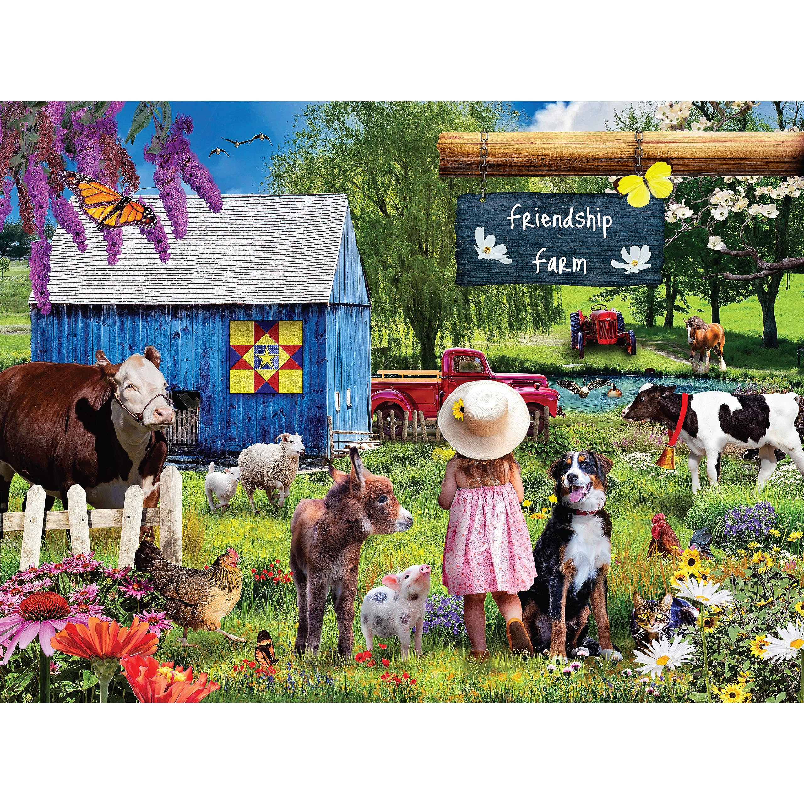PLAYVIEW BRANDS 750 Piece Jigsaw Puzzle for Adults - Karen Burke Summer Farm Country Landscape - Challenging Puzzle Game for Family & Friends - Perfect for Relaxation, Stress Relief & Home Decor