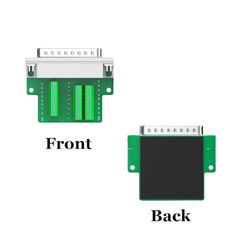 DB25 Male Solderless Shielded Metal Hood RS232 D-SUB Serial Adapter Connector - Breakout for Industrial Equipment & Computer Networking