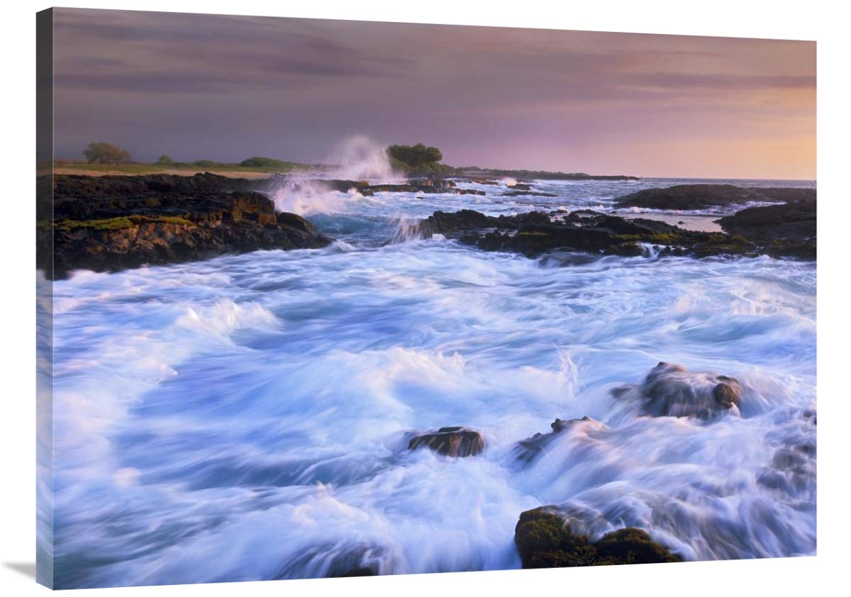 Wawaloli Beach Waves and Surf Canvas Art Print - 40x30 Inch Hawaiian Ocean Wall Decor for Living Room, Bedroom & Office