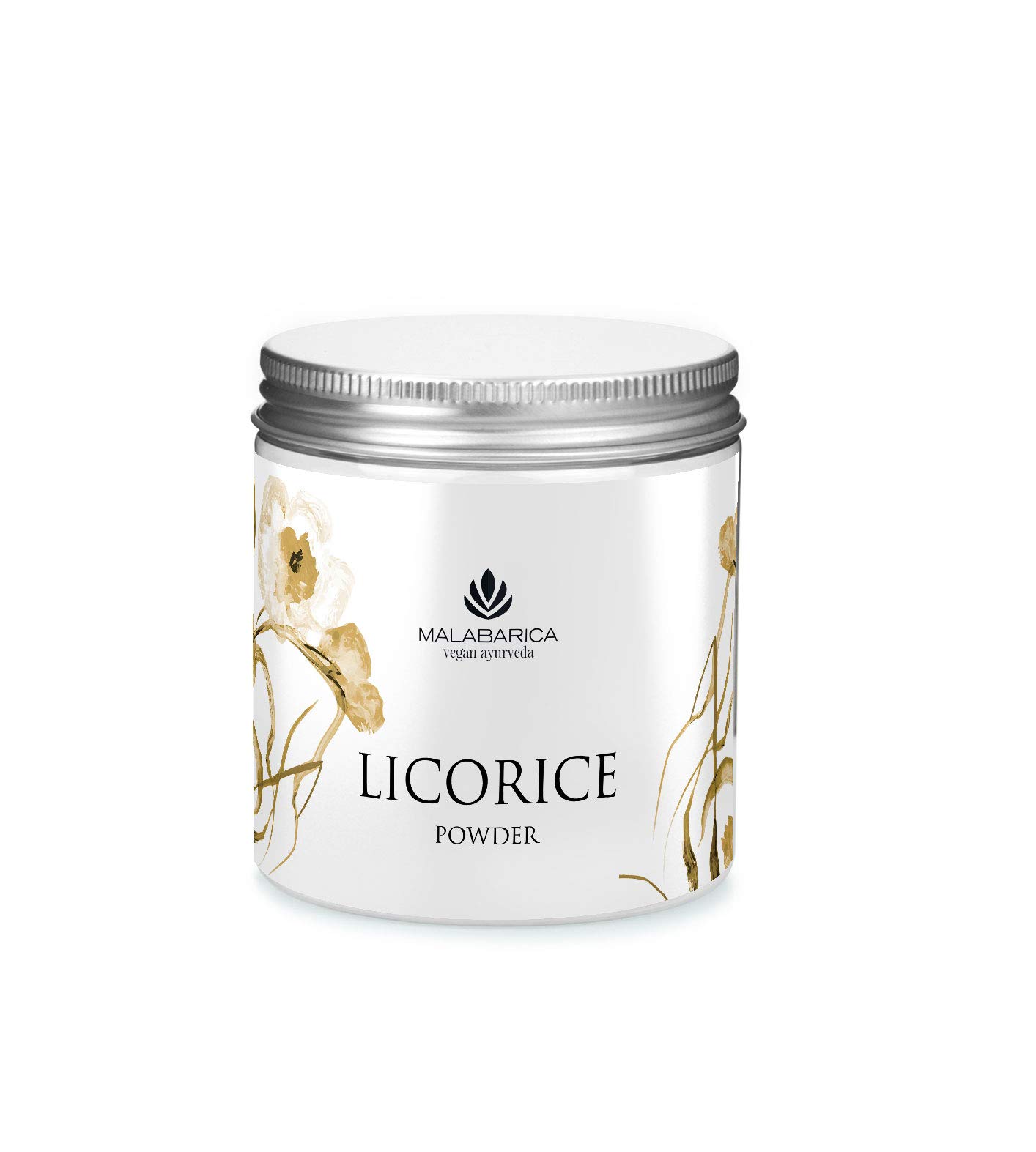 Organic MALABARICA Vegan Ayurvedic Licorice Powder for Skin & Hair Care - 50g | Natural Glow Booster, Dark Spot Reducer & Scalp Treatment - Perfect for DIY Face Masks, Hair Growth Serums & Ayurvedic Remedies