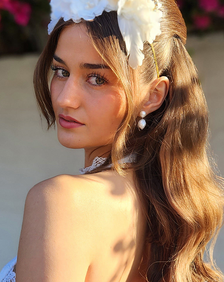 Elegant Pearl Wedding Earrings - Modern Baroque Pearl Drop Earrings by Lola Knight | Perfect for Bridal Jewelry, Formal Events & Special Occasions