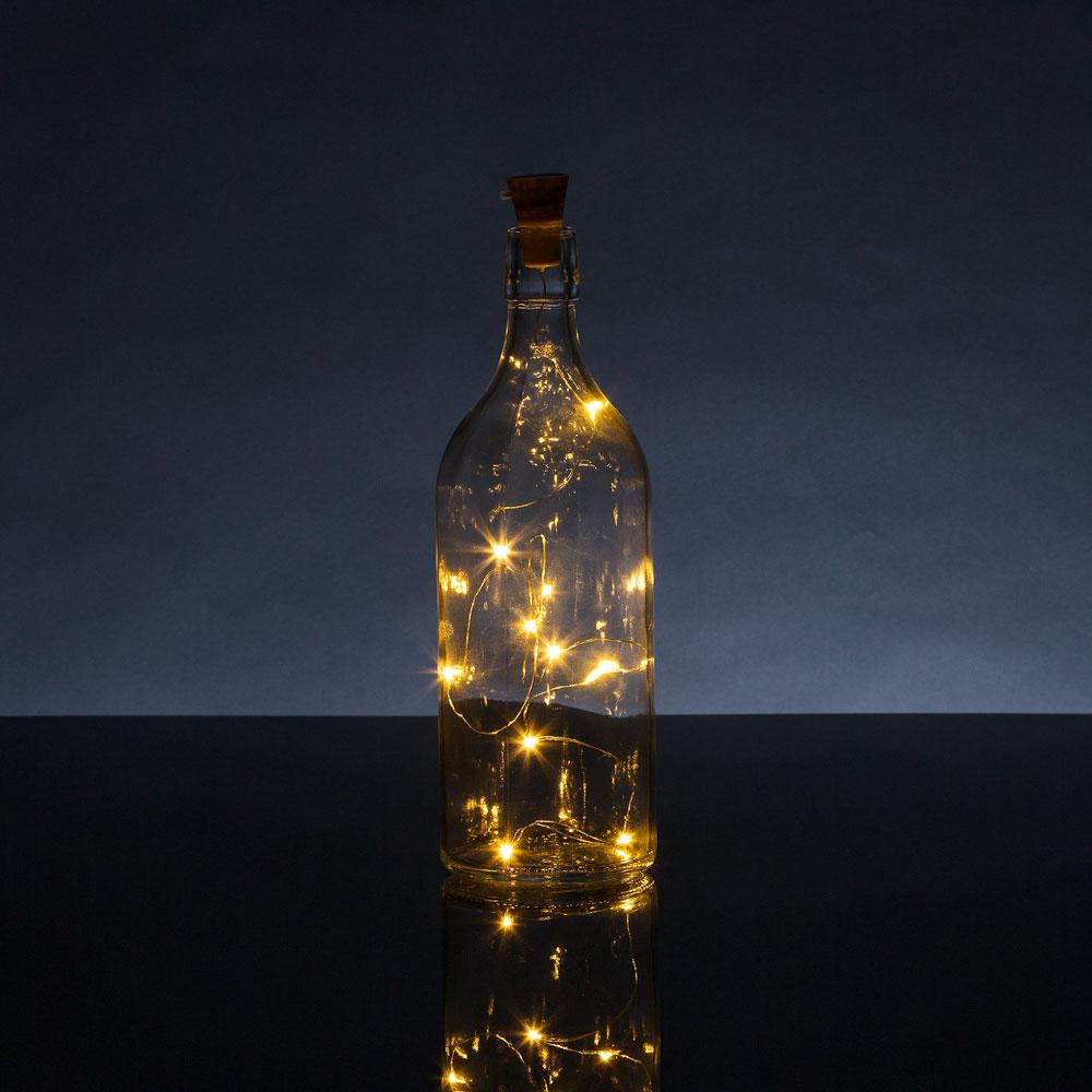 3 Ft 10 Super Bright Warm White LED Solar Powered Wine Bottle Lights with Cork - DIY Fairy String Lights for Home, Wedding, Party Decoration - Perfect for Garden, Patio, Backyard and Outdoor Events