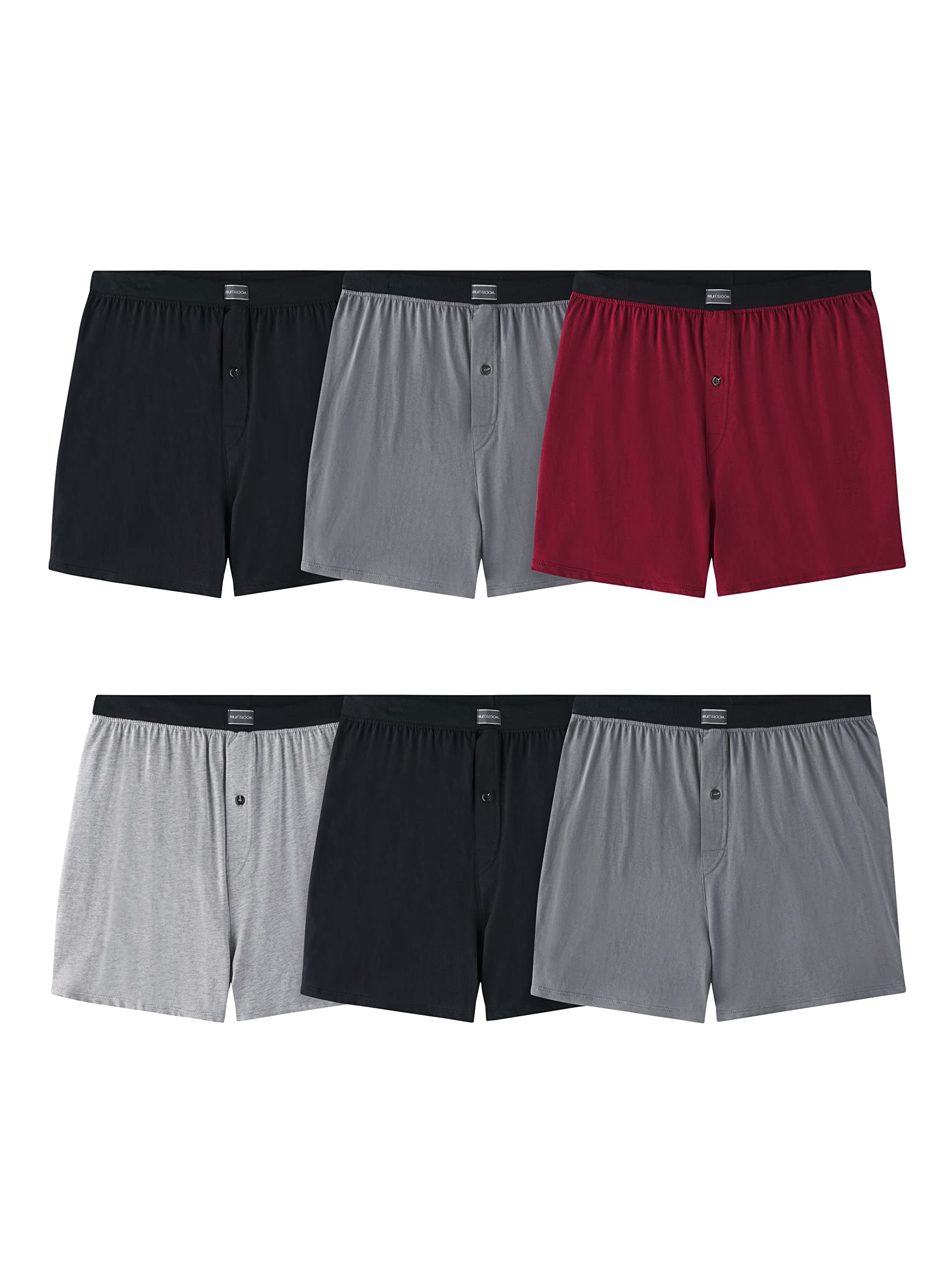 Fruit of the Loom Men's Tag-Free Comfort Boxer Briefs - Soft Knit & Breathable Woven Cotton Underwear for Everyday Wear & Active Lifestyles