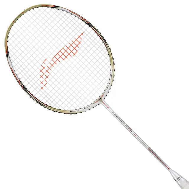 Li Ning Aeronaut 9000 White/Gold Badminton Racket - Professional Prestrung Racquet for Advanced Players | Perfect for Tournaments & Training | Made in China