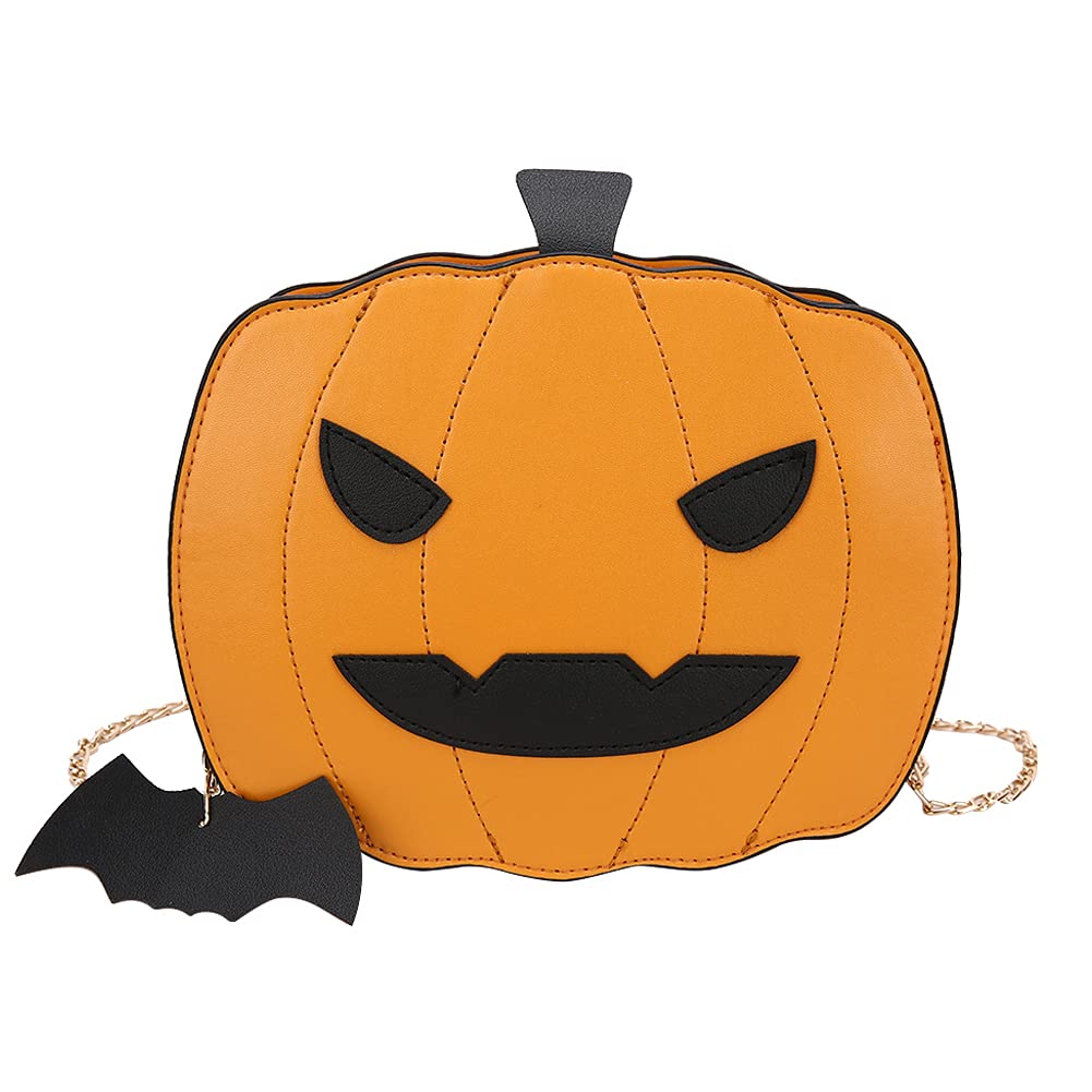 Funny Pumpkin Shoulder Bag for Women - Glitter Devil Messenger Purse - Halloween Trick or Treat Handbag for Girls | Perfect for Costume Parties, Trick-or-Treating & Spooky Season Outfits