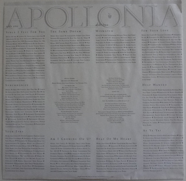 Apollonia Apollonia Vinyl LP Album (VG+ Condition) – Perfect for Collectors & Vintage Music Lovers