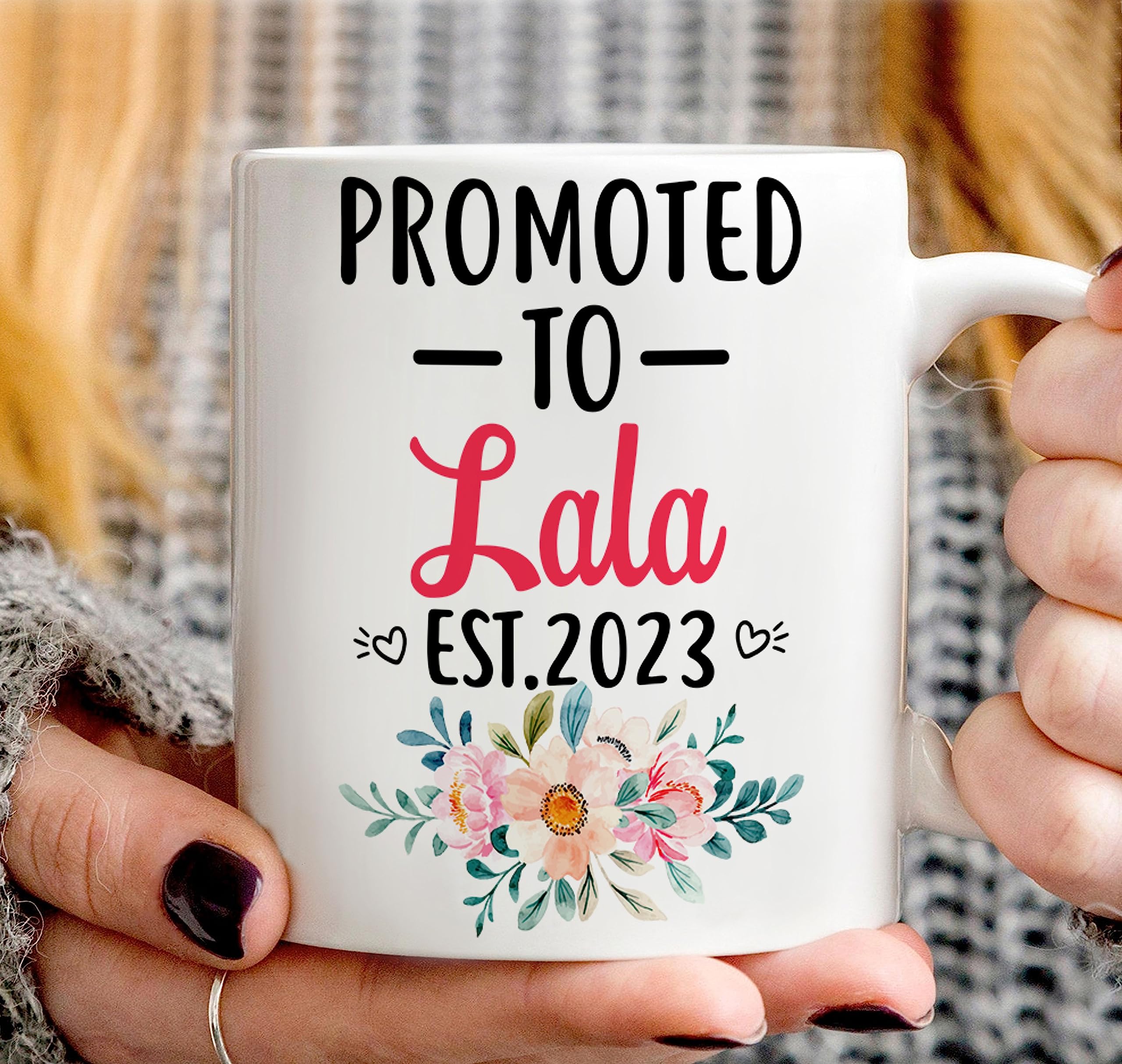 Personalized Lala Coffee Mug - Custom Mother's Day Gift from Daughter or Son - 11oz Ceramic Tea Cup for Pregnancy Announcement & Funny Gifts - Perfect for New Moms, Office Use & Special Occasions