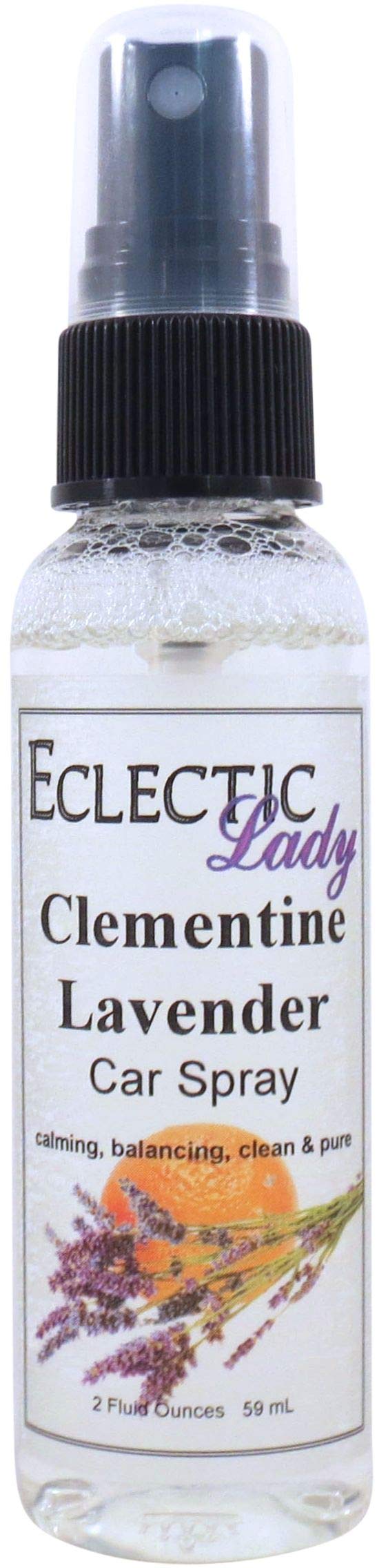 Clementine Lavender Car Air Freshener Spray - 2 oz Natural Essential Oil Scent for Fresh & Relaxing Car Interior | Perfect for Road Trips, Commuting & Everyday Driving