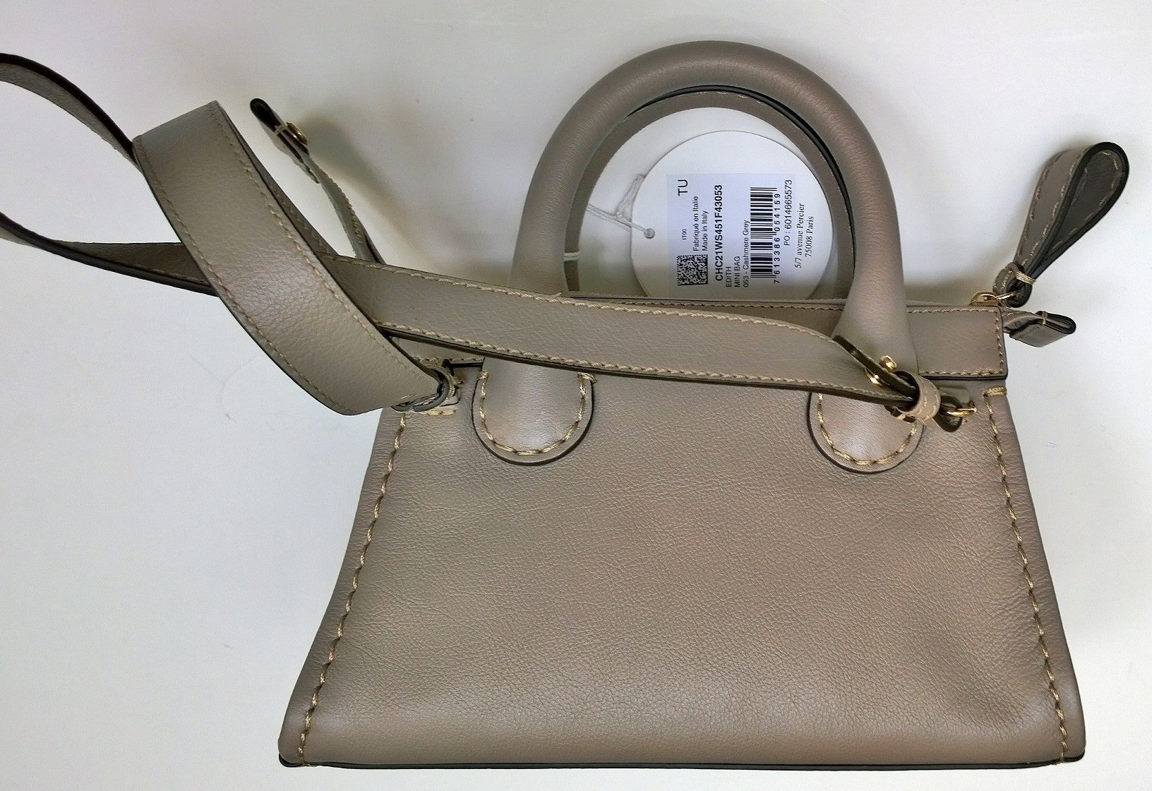 Chloé Edith Mini Grey Leather Crossbody Bag - Stylish Small Handbag for Women, Perfect for Everyday Use, Work, and Travel