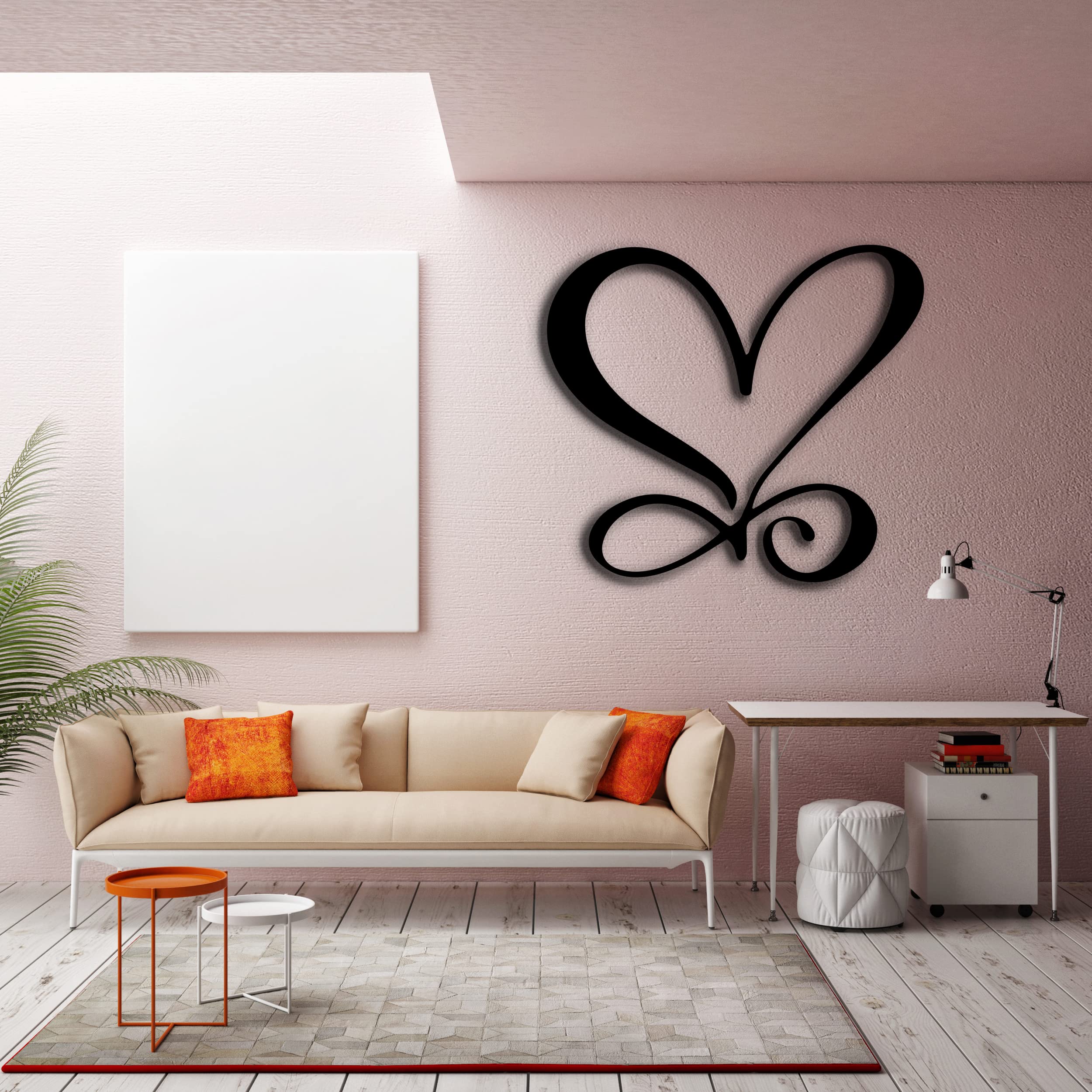 Infinity Love Metal Sign - Heart & Love Wall Art Decor - Personalized Home & Wedding Gift - Housewarming Present - Perfect for Living Room, Bedroom, Office & DIY Home Projects
