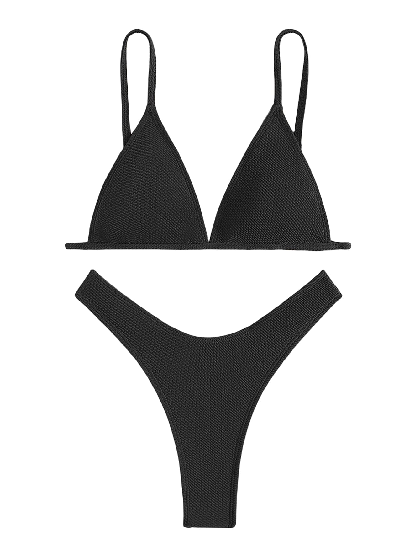 SOLY HUX Women's 2-Piece Bikini Set - High Cut Swimwear for Beach & Pool