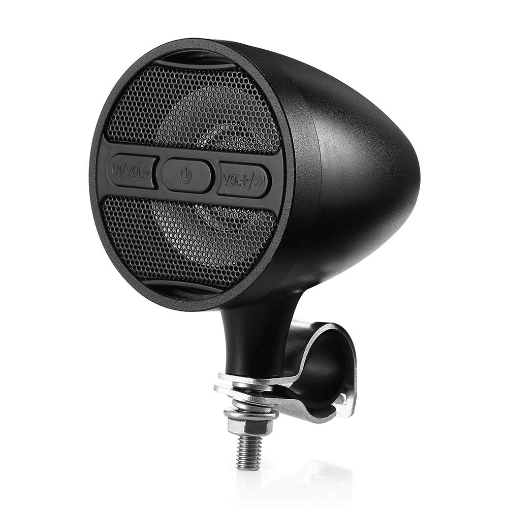 Waterproof Bluetooth Motorcycle Stereo Speaker System with MP3/USB/FM Radio - 12V Dual Red Speakers for Harley, Honda, Yamaha - Perfect for Road Trips & Outdoor Adventures