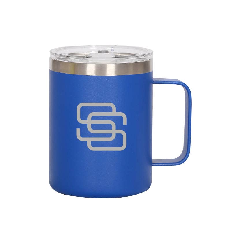 14oz Insulated Stainless Steel Coffee Mug - Vacuum Travel Cup with Lid for Office & Commuting (Navy Blue)
