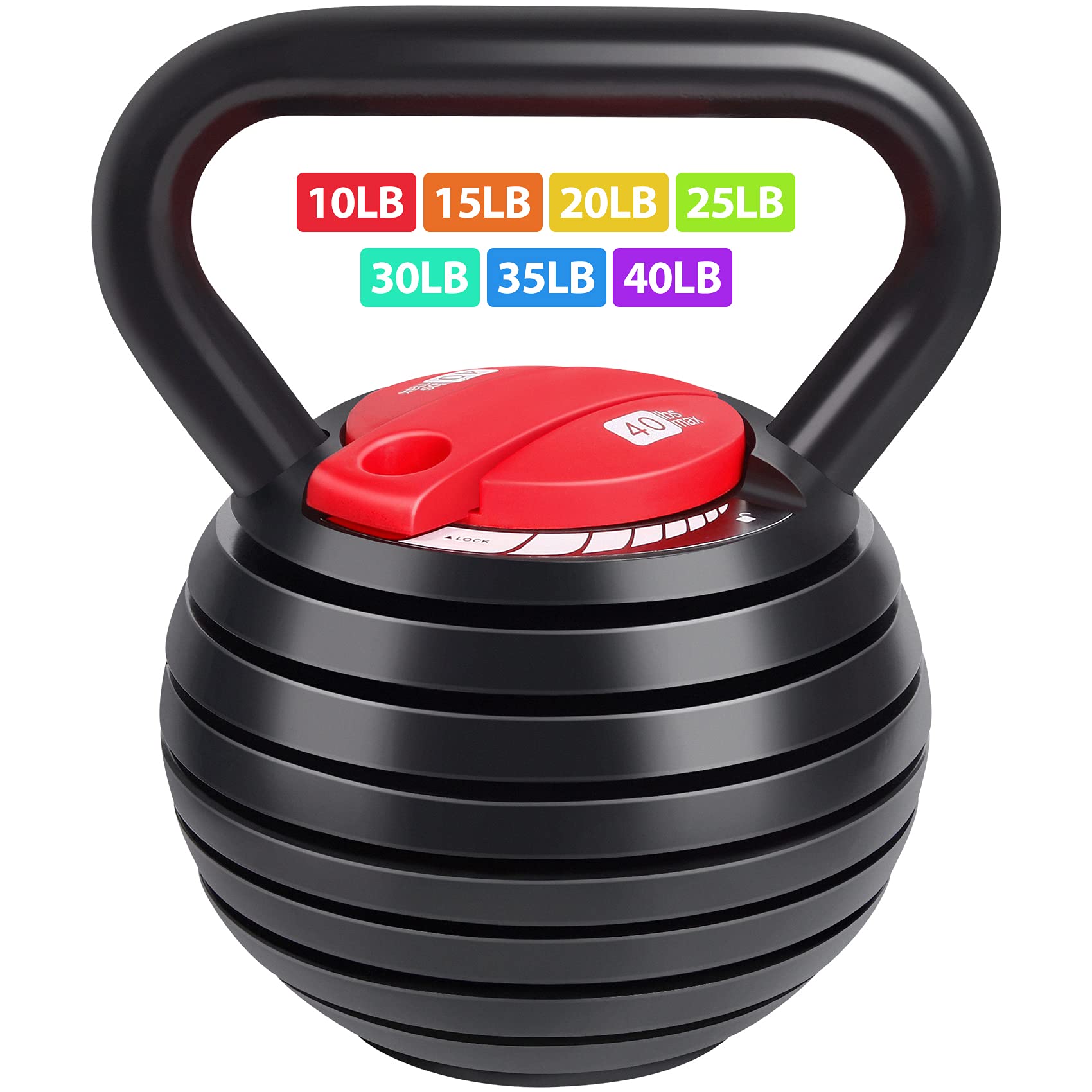 TopMade Adjustable Kettlebell Weights Set - 5lb, 8lb, 9lb, 12lb Cast Iron Free Weights for Home Gym - Strength Training, Core Workouts & Ballistic Exercises - Perfect for Men & Women Fitness Enthusiasts