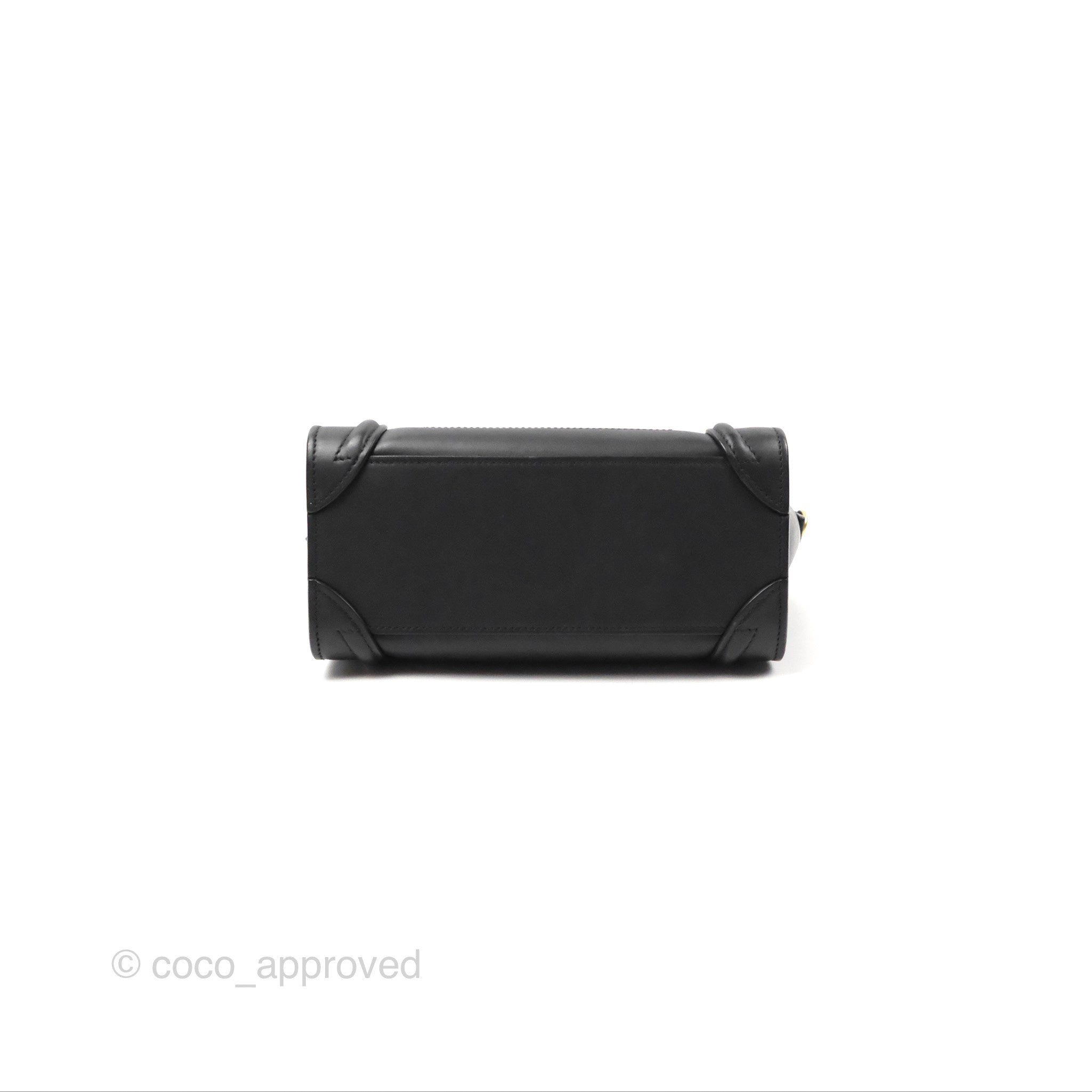 Celine Nano Luggage Bag in Black with Gold Hardware - Luxury Crossbody Purse for Women, Perfect for Work, Travel & Everyday Use