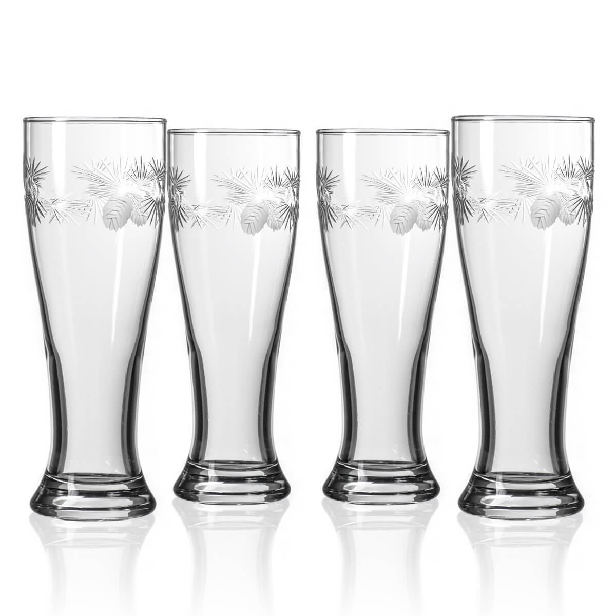 Icy Pine 16oz Beer Pilsner Glasses - Set of 4 | Premium Crystal Clear Glassware for Lager, IPA, and Craft Beer | Perfect for Parties, BBQs, and Home Bars