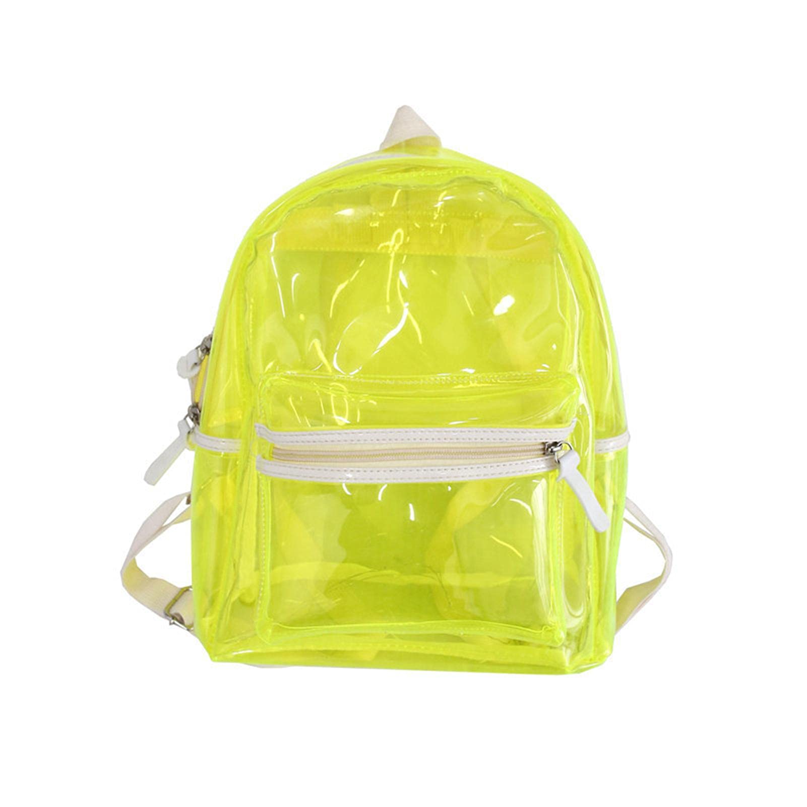 Activane Clear PVC Transparent Backpack with LED Lights - Luminous School Backpack for College Students & Workplace Professionals - Perfect for Concerts, Festivals, Airport Security & Night Commutes