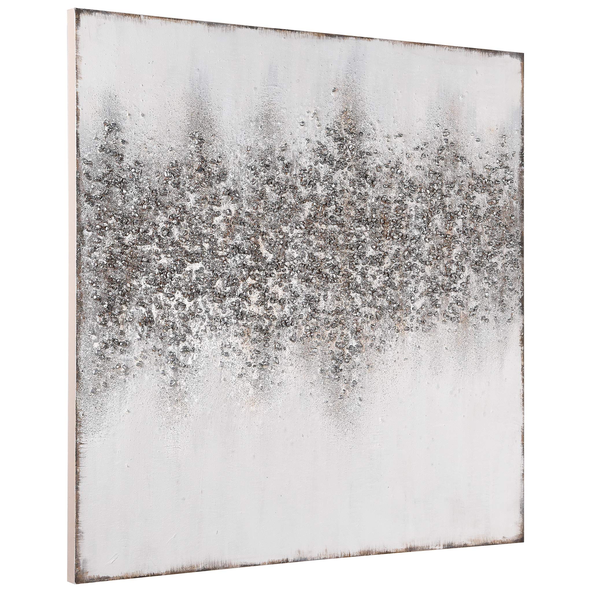 Martin Edwards Hand Painted Abstract Wall Art Canvas - Golden Dust Textured Painting 48x48 Inches Unframed - Modern Home Decor for Living Room, Bedroom & Office
