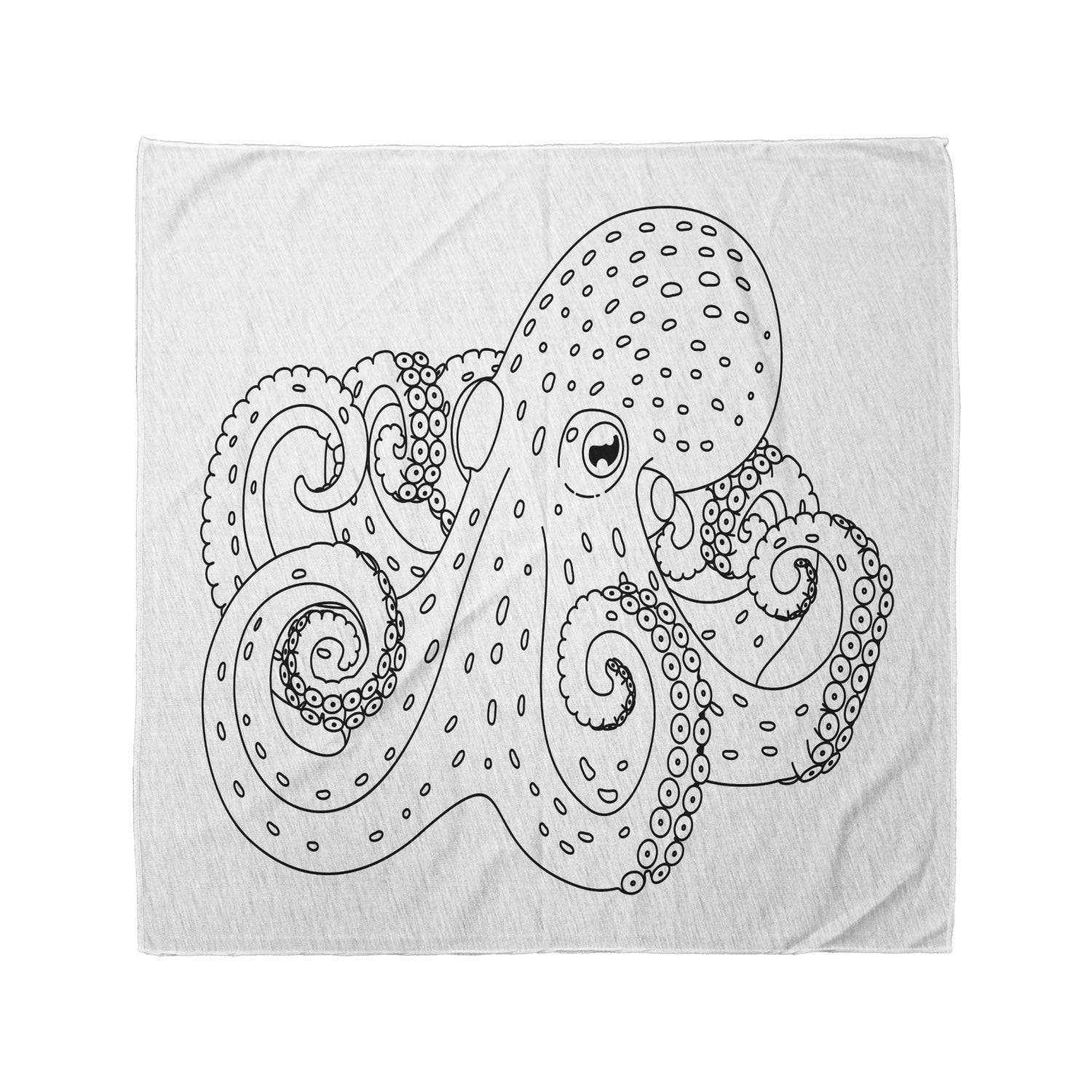 Ambesonne Octopus Bandana - Cartoon Sea Animal Print Unisex Head & Neck Scarf for Men & Women - Perfect for Beach, Outdoor Activities & Costume Parties