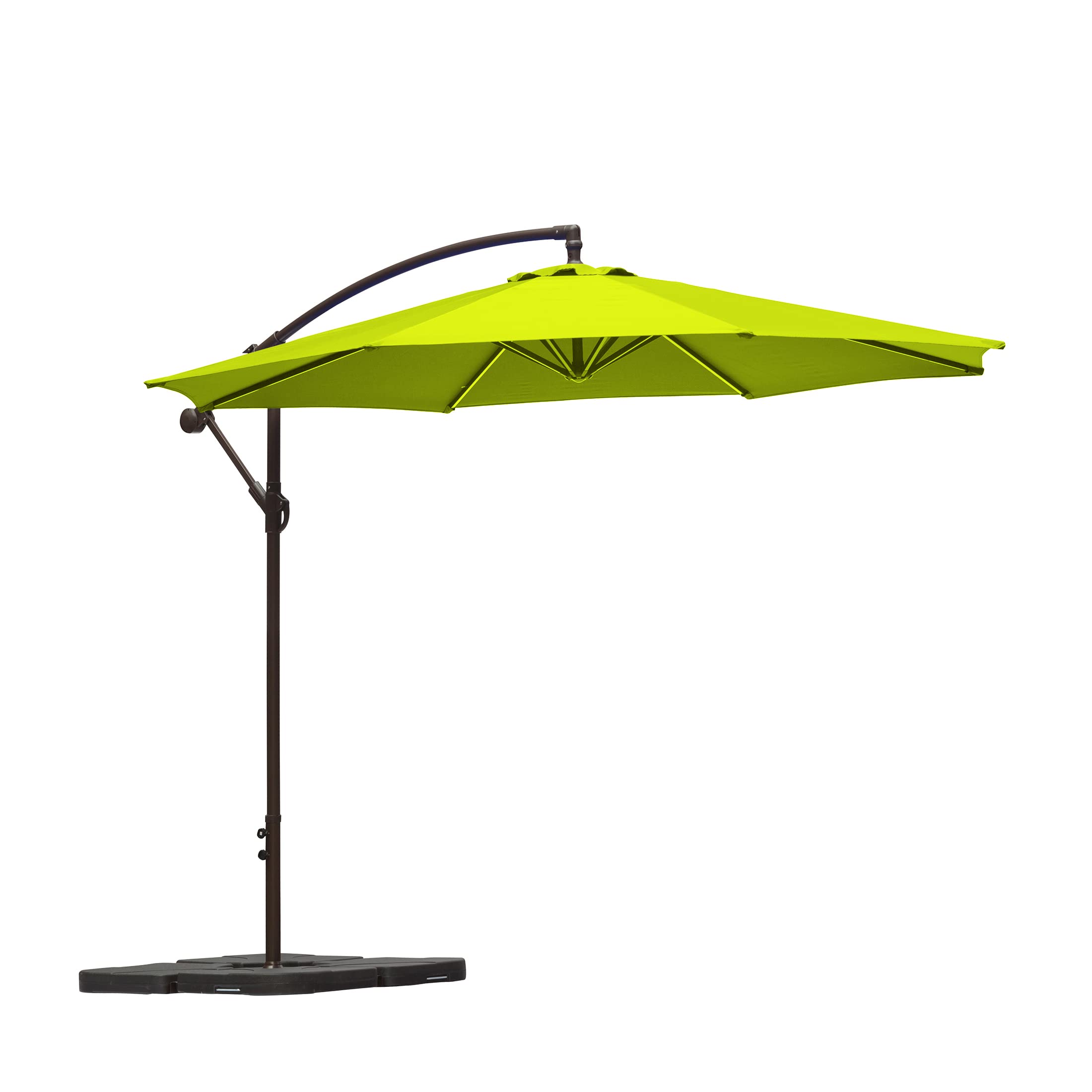 10ft Outdoor Patio Cantilever Umbrella with Stand & Weighted Base - 3-Piece Hanging Shade Kit for Backyard, Poolside, and Garden Relaxation