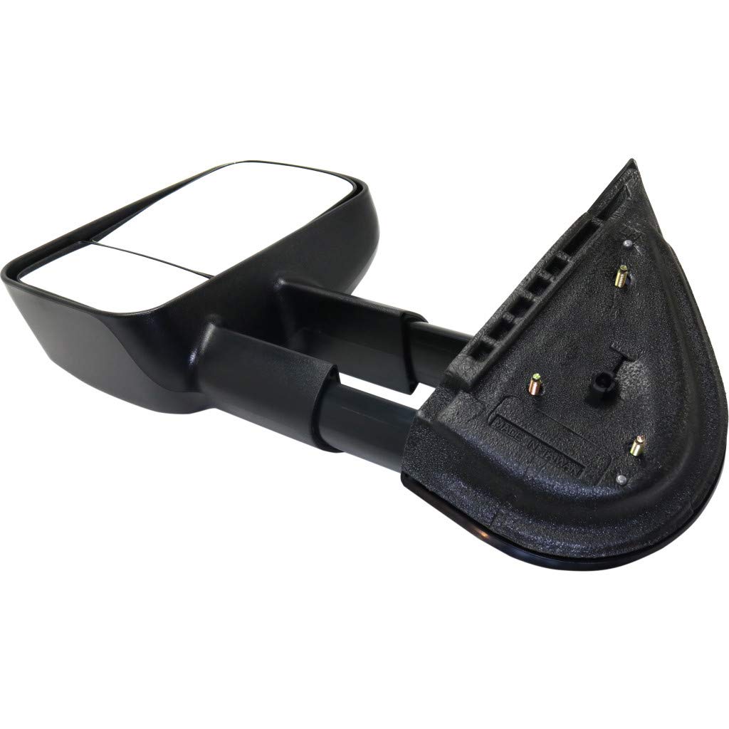2007-2014 Chevy Silverado 2500/3500 HD Manual Folding Towing Mirror - Driver Side Non-Heated Textured Black Replacement (Fits Part #20862094 & GM1320337) | Perfect for Heavy-Duty Towing & Off-Road Adventures