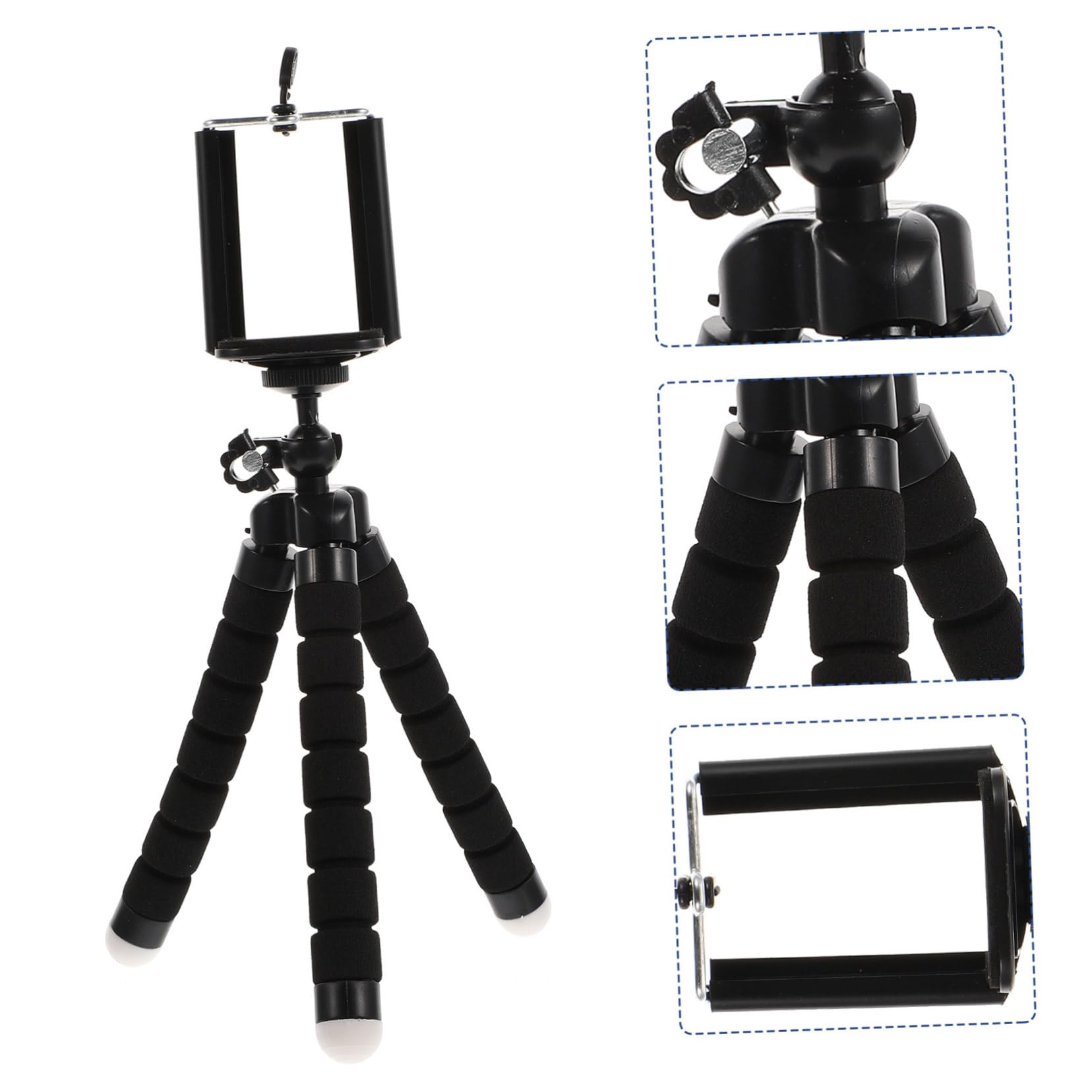 Homoyoyo 2 Pack Adjustable Phone Tripod Stand - Portable Stainless Steel Kickstand for Smartphones, Trumpet & Camera Mount | Perfect for Vlogging, Live Streaming & Hands-Free Video Calls
