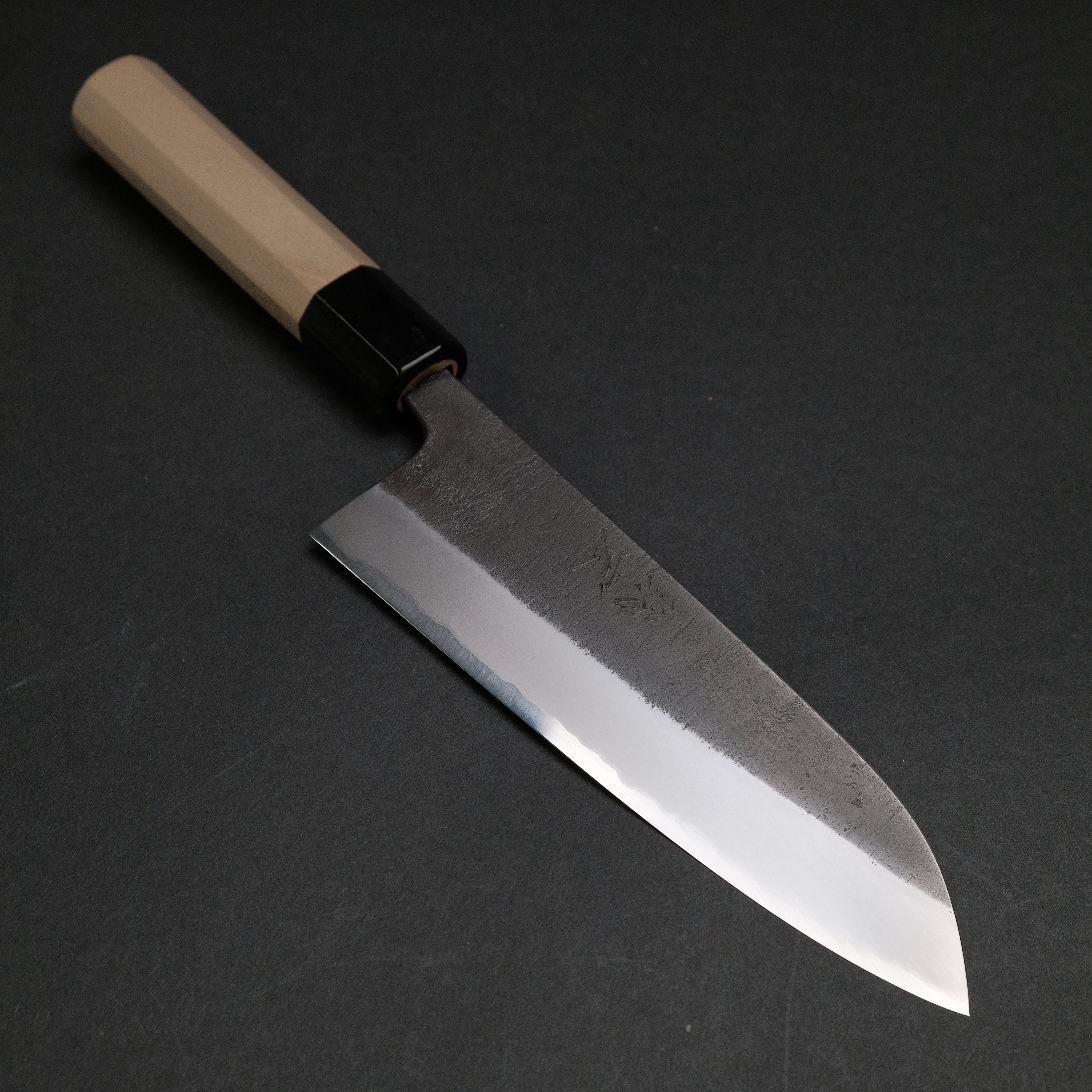 Premium Toshihiro Wakui White #2 Steel Nashiji Santoku Knife 165mm with Magnolia Wood Handle - Japanese Kitchen Knife for Slicing, Dicing & Chopping Vegetables, Meat & Fish