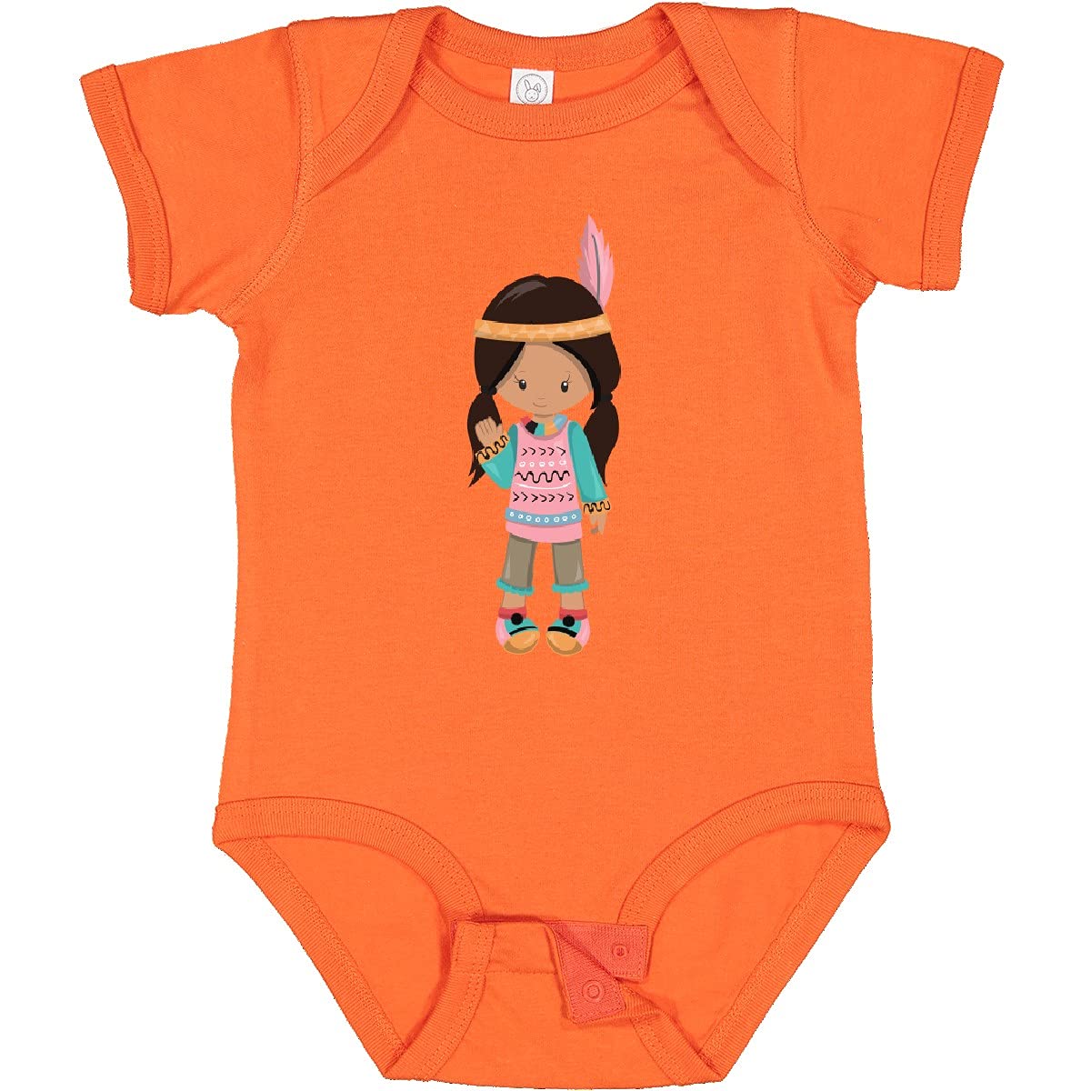 Inktastic Native American Girl Baby Bodysuit - Cute Brown Hair Infant Onesie for Casual Wear, Family Outings & Photo Shoots