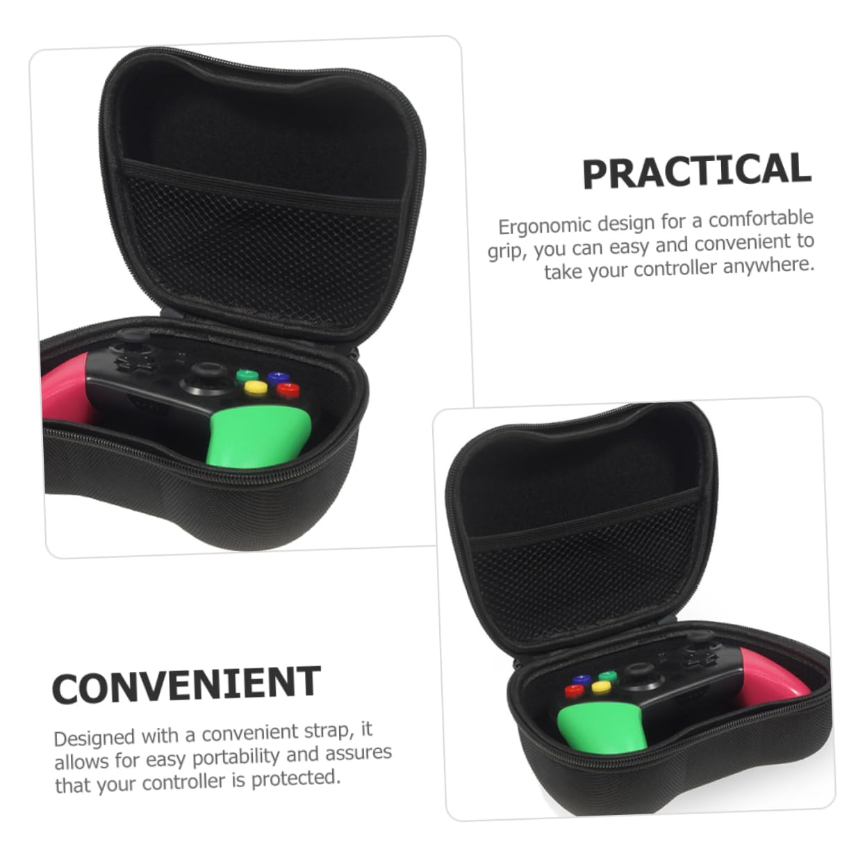 ARTIBETTER Controller Storage Case - Durable Oxford Cloth with EVA & Velour Lining for PS5/Xbox/Switch Pro Controllers - Travel-Friendly Protective Carrying Pouch for Gaming Accessories at Home or On-The-Go
