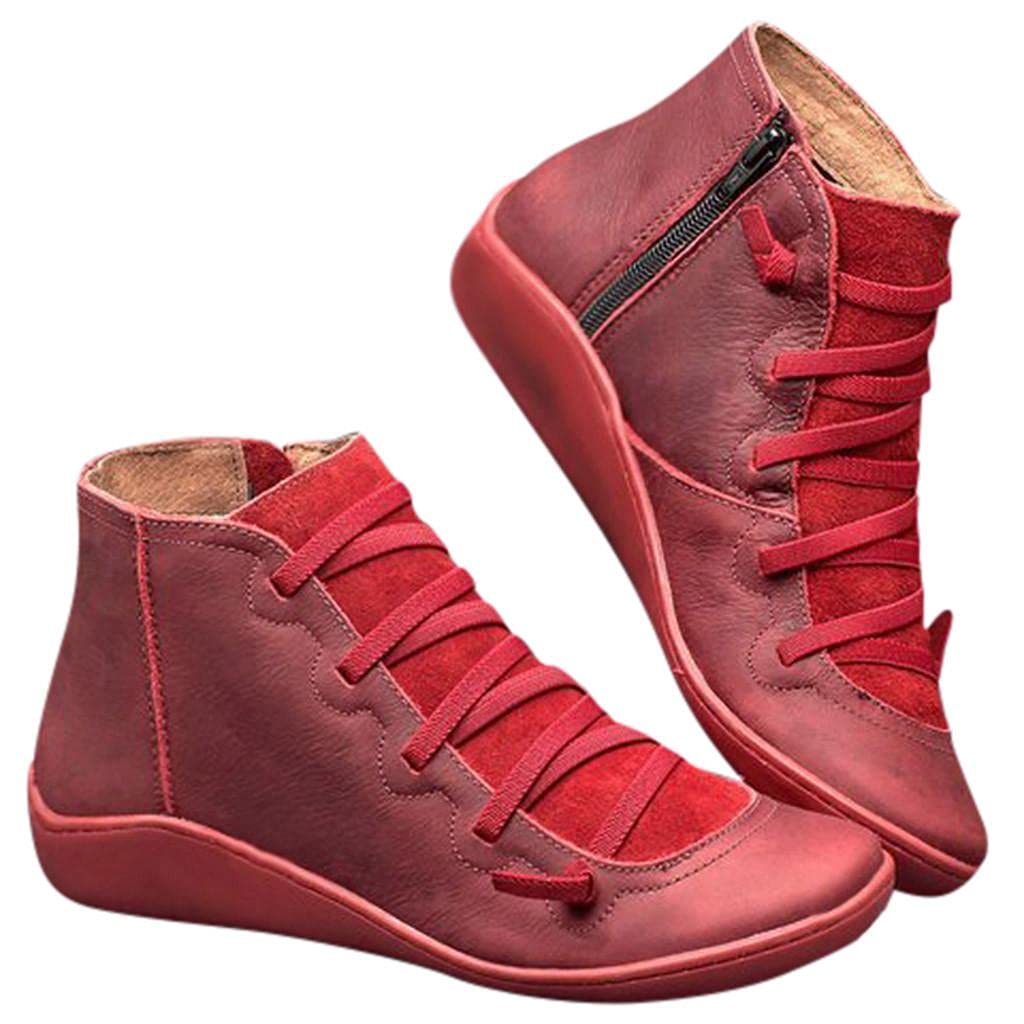**Zieglen Women's Retro Leather Round Toe Western Boots - Platform Ankle Booties for Winter, Fashionable & Comfortable for Casual Outfits, Work, and Outdoor Adventures**