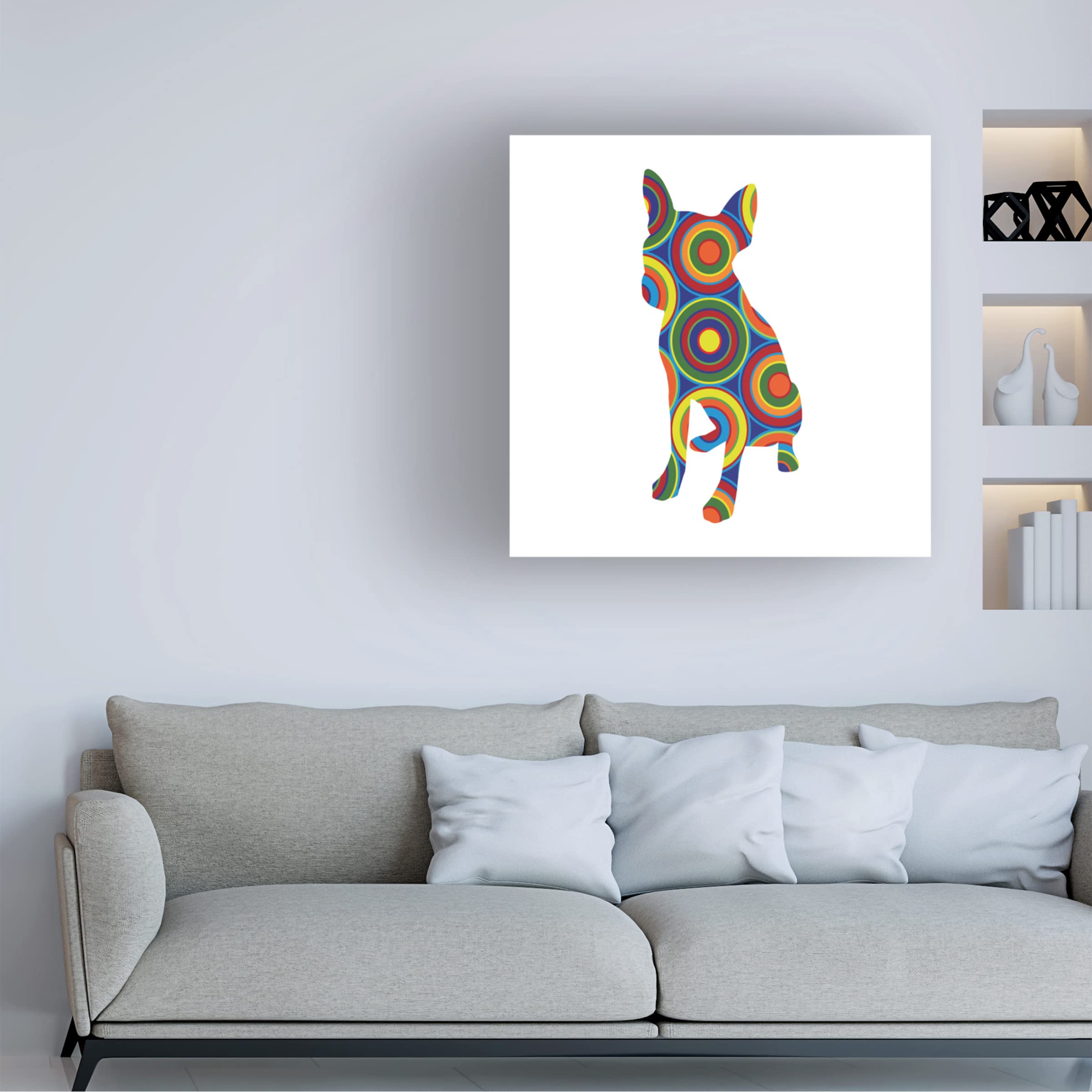 Trademark Fine Art 'Chihuahua Abstract Circles' Canvas Wall Art Print by Ron Magnes - Modern Home Decor for Living Room, Bedroom & Office