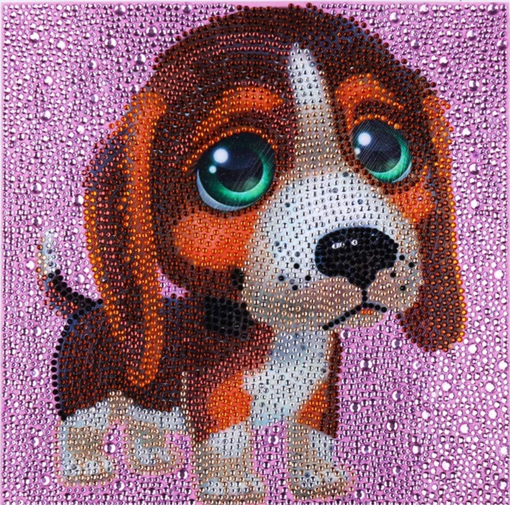 ZSNUOK 5D DIY Diamond Painting Kit by Number - Full Special Shaped Drill Embroidery Art Craft for Adults & Kids, Cute Puppy Mosaic Making Supplies, 12x12 Inch Home Wall Decor, Perfect Gift for Mother's Day, Birthday, Christmas & Relaxation Therapy