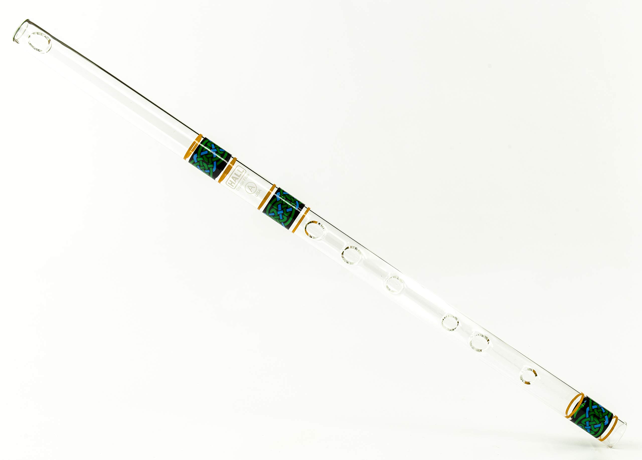 Hall Crystal Flute 11591 - Professional Inline Glass Flute in Key of A (Bristol Celtic Style) - Perfect for Celtic Music, Wedding Ceremonies & Professional Performances