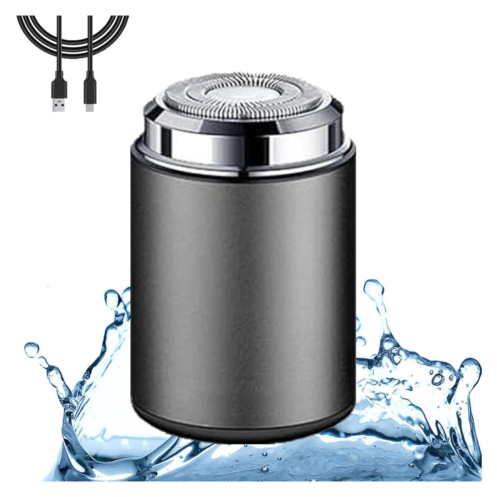 Mini Electric Shaver for Men - Portable USB-C Rechargeable Travel Shaver, Compact & Lightweight for Office, Business Trips & Gym - Easy to Carry Gray Facial Hair Trimmer | Perfect for Travel, Daily Grooming & On-the-Go Use