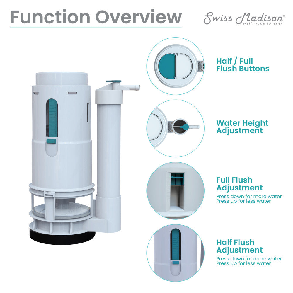 Chateau Flush Valve - High-Quality Toilet Tank Repair Kit for Efficient Water Saving - Perfect for Home, Office, and Commercial Restrooms
