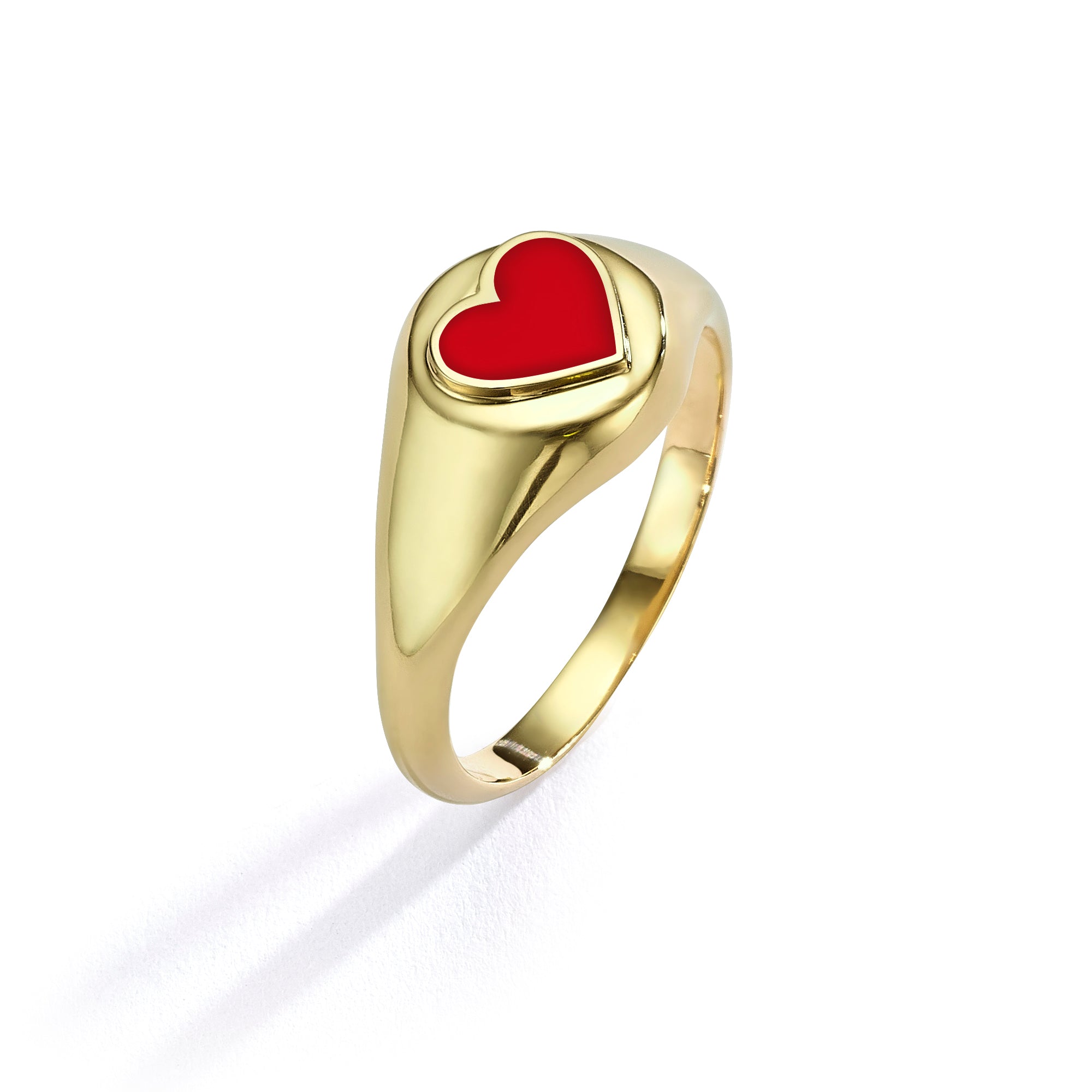 Elegant Heart Pinky Ring in Red - Perfect for Valentine's Day Gifts, Anniversary Presents & Romantic Occasions