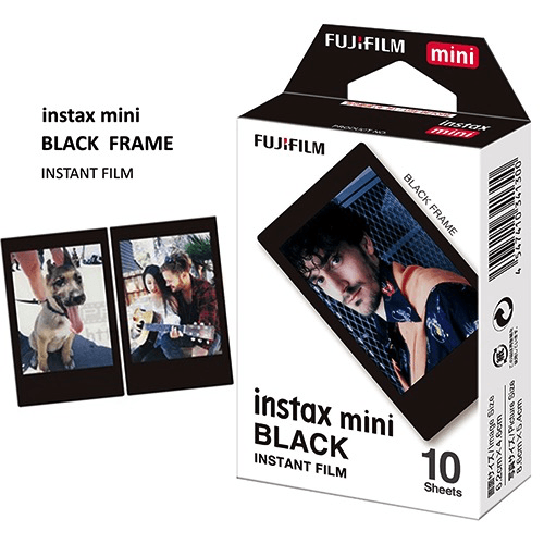 FujiFilm Instax Mini Black Frame Instant Film Pack - 10 Sheets for Polaroid Cameras - Perfect for Parties, Travel & DIY Scrapbooking