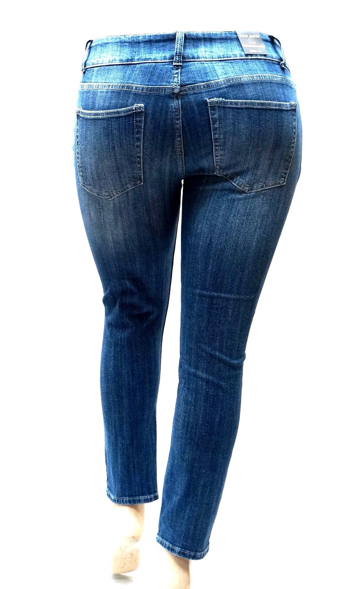 Jack David Women's Plus Size Stretch Skinny Jeans - Ripped & Distressed Denim Pants for Casual Wear & Street Style