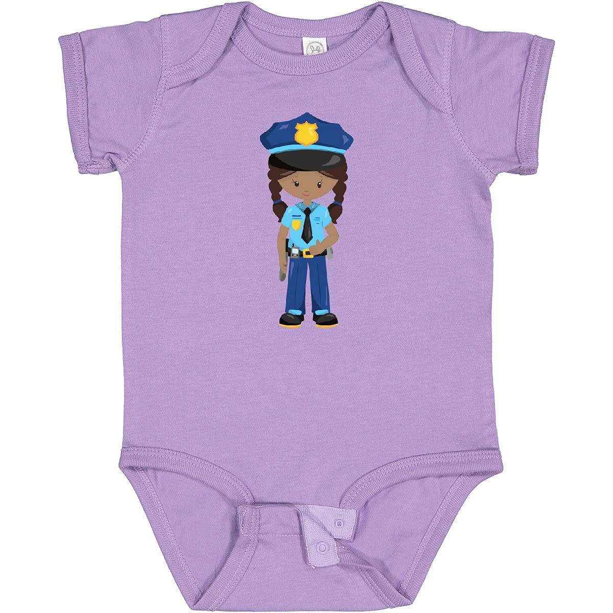 Inktastic African American Girl Police Officer Baby Bodysuit - Cute & Comfortable Infant Outfit for Everyday Wear, Playdates & Special Occasions