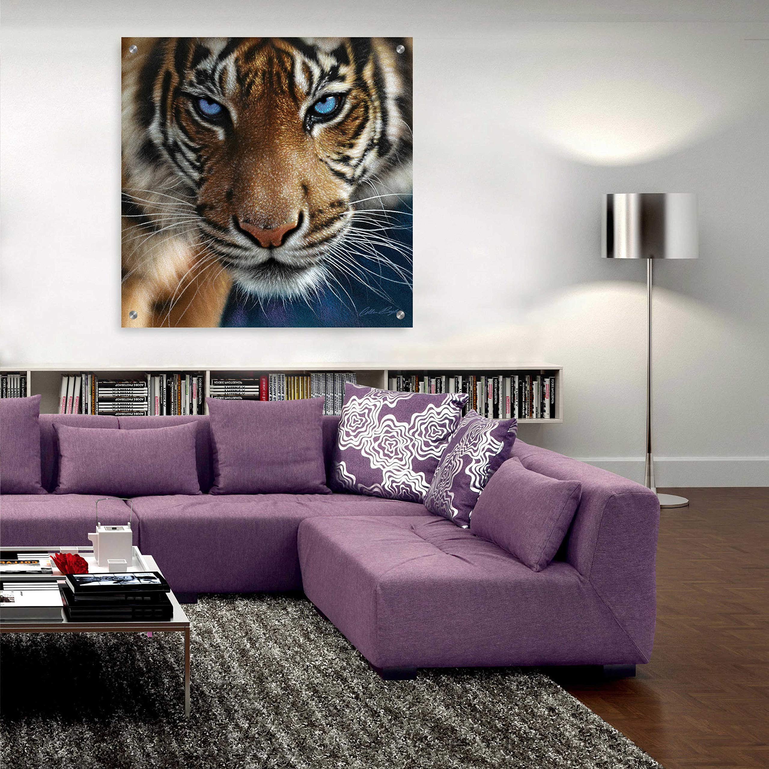 Epic Art 'Blue Eyes' by Collin Bogle - 36x36 Inch Acrylic Glass Wall Decor for Living Room, Bedroom & Office - Modern Abstract Painting for Home & Office Decor